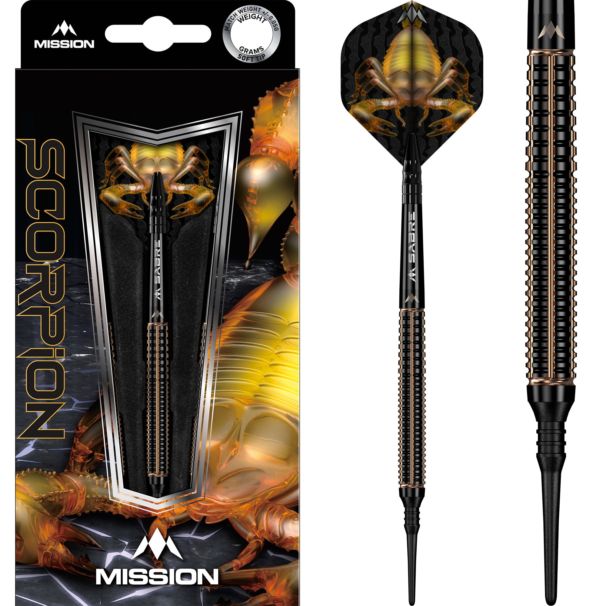 mission-scorpion-softdarts-19g-black-gold-90-tungsten image 1