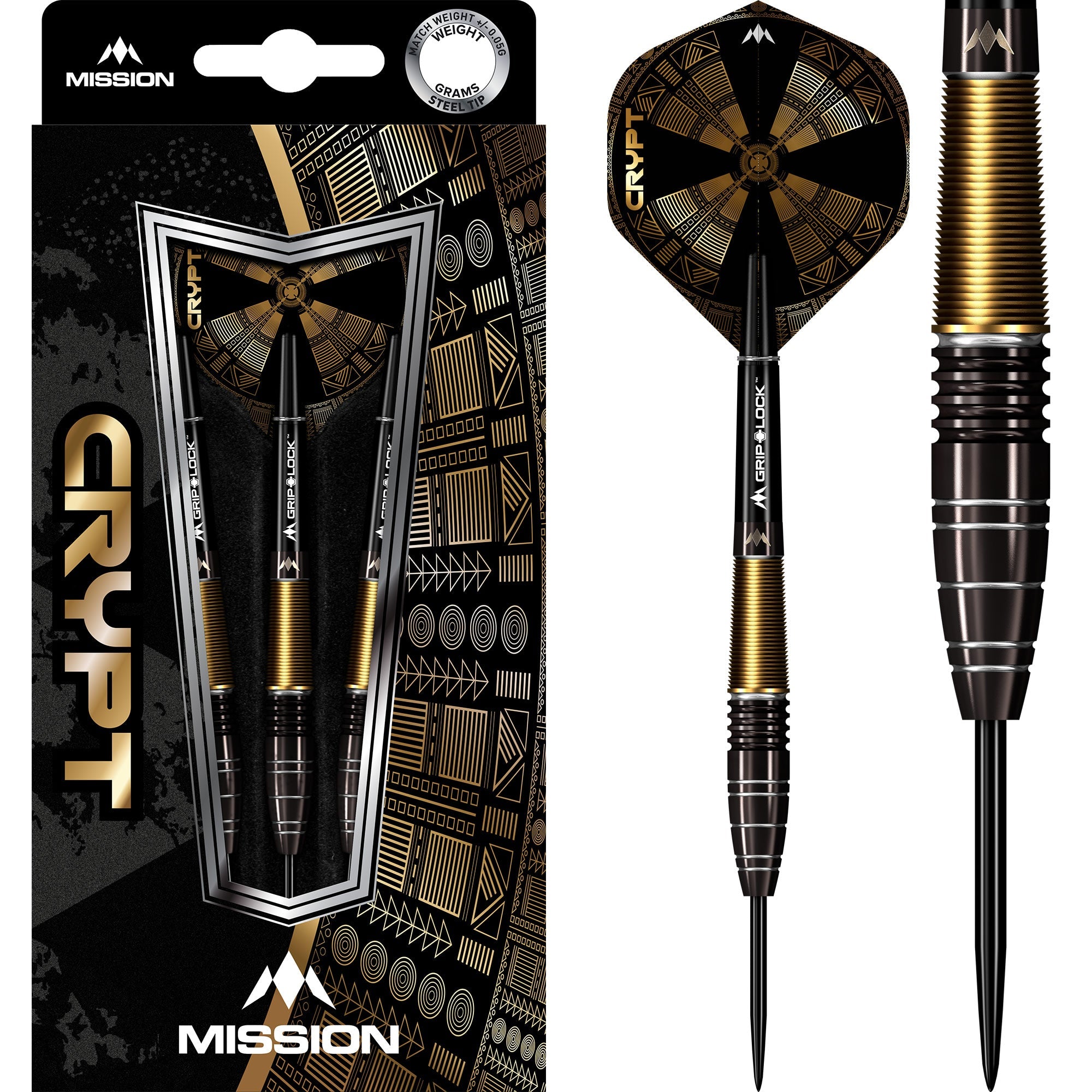 mission-crypt-m1-steeldarts-90-tungsten-schwarz-gold-24g image 1