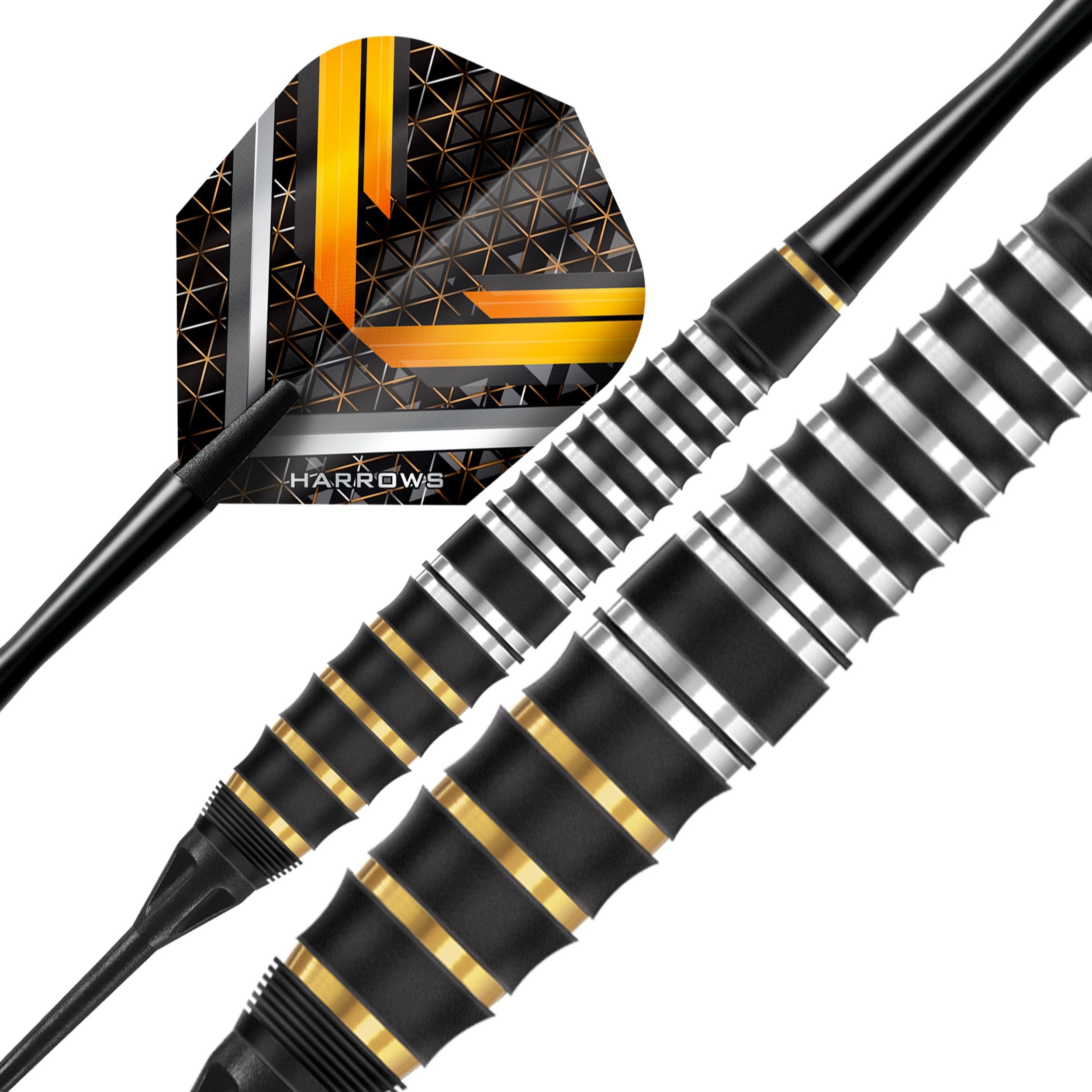 harrows-vulcan-softdarts-18g-schwarz-gold-gummi-griff image 2