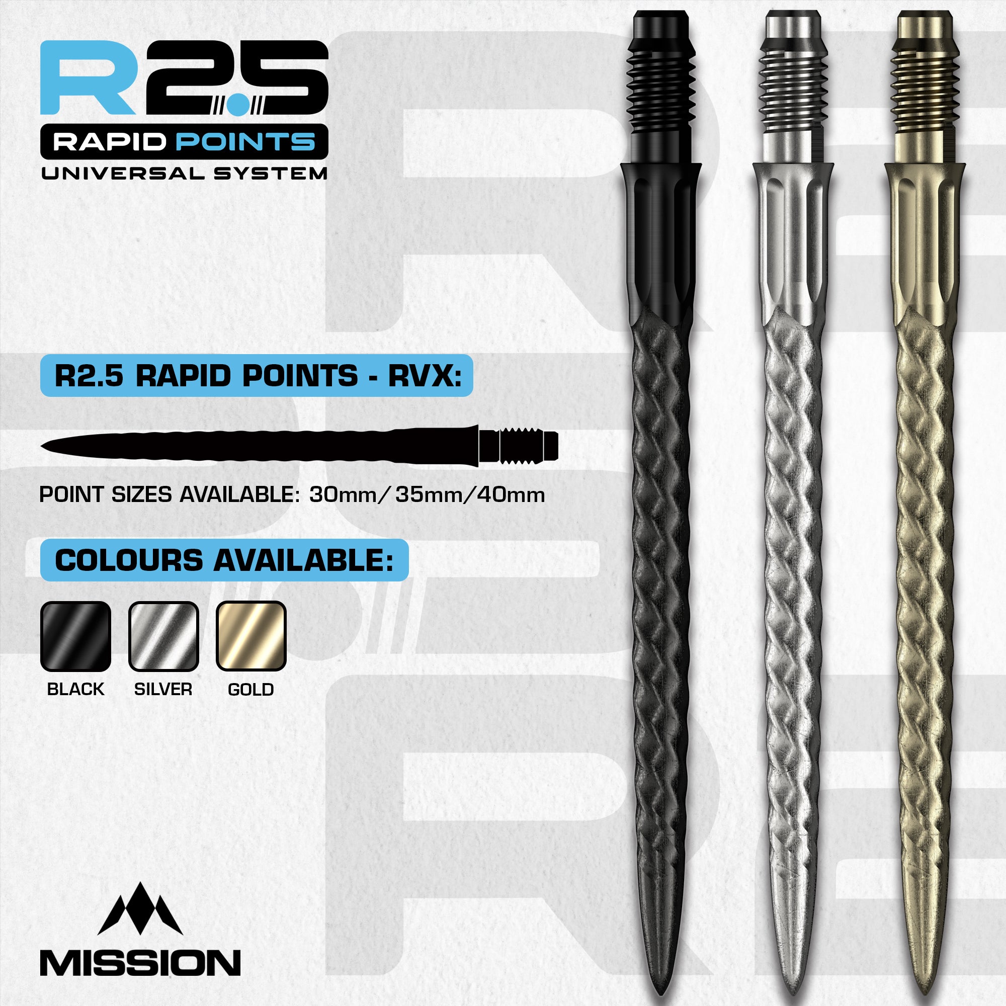 mission-r2-5-rapid-rvx-dartspitzen-silber-30mm image 1