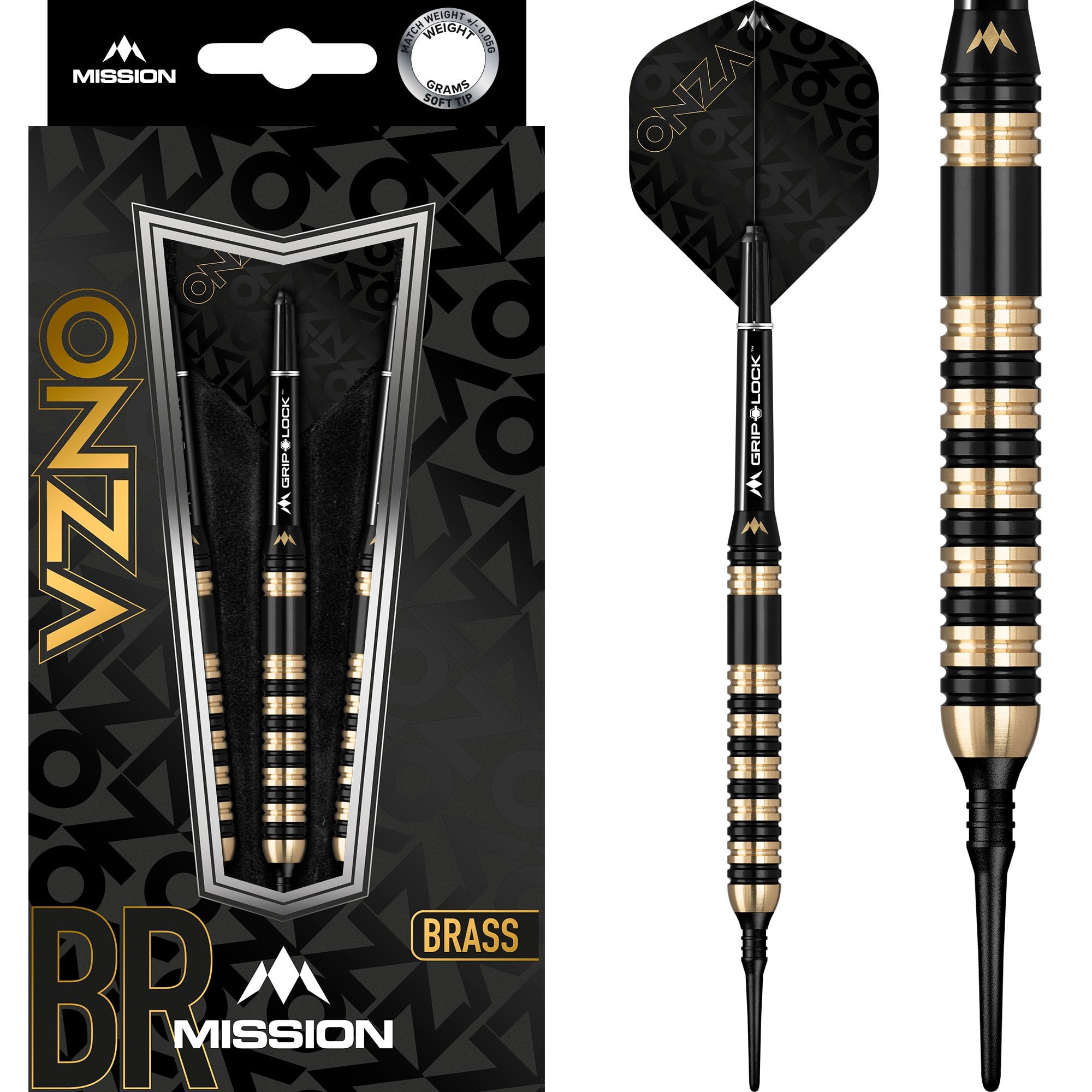 mission-onza-m3-softdarts-messing-20g-schwarz-gold image 1
