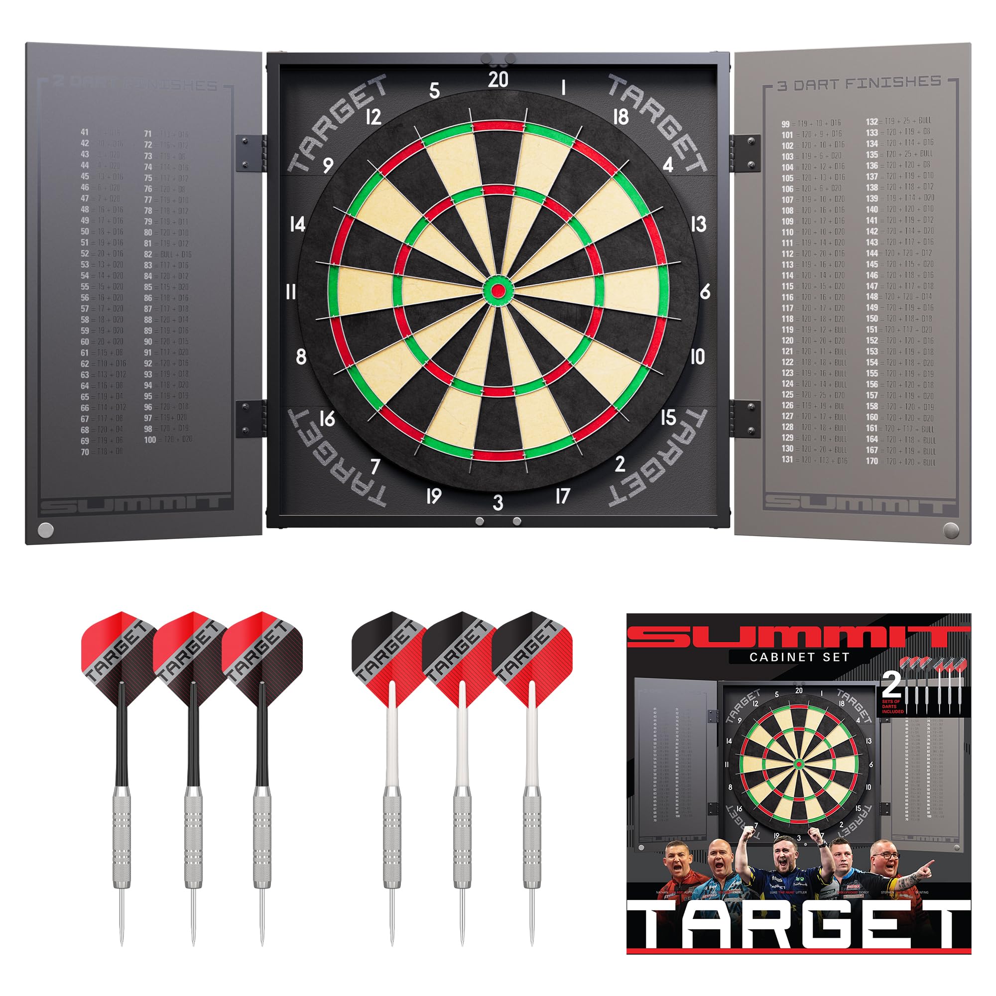 target-arc-summit-dartscheibe-schrank-set-17g-messing image 1