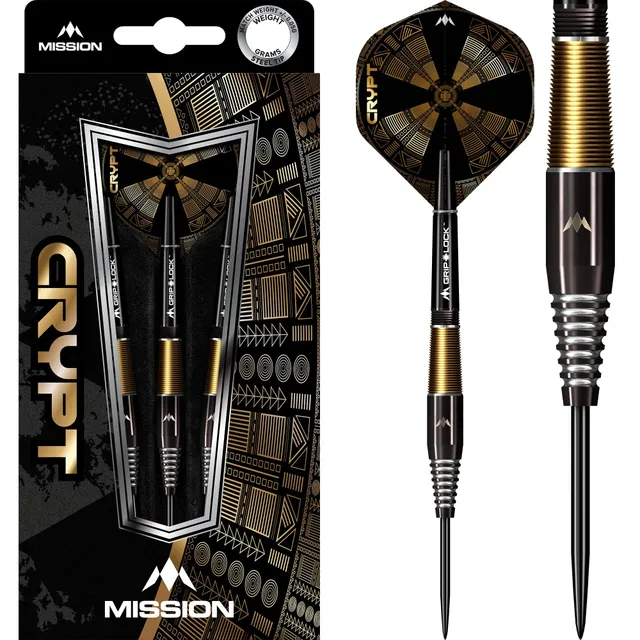 mission-crypt-m2-steeldarts-23g-schwarz-gold-90-tungsten image 1