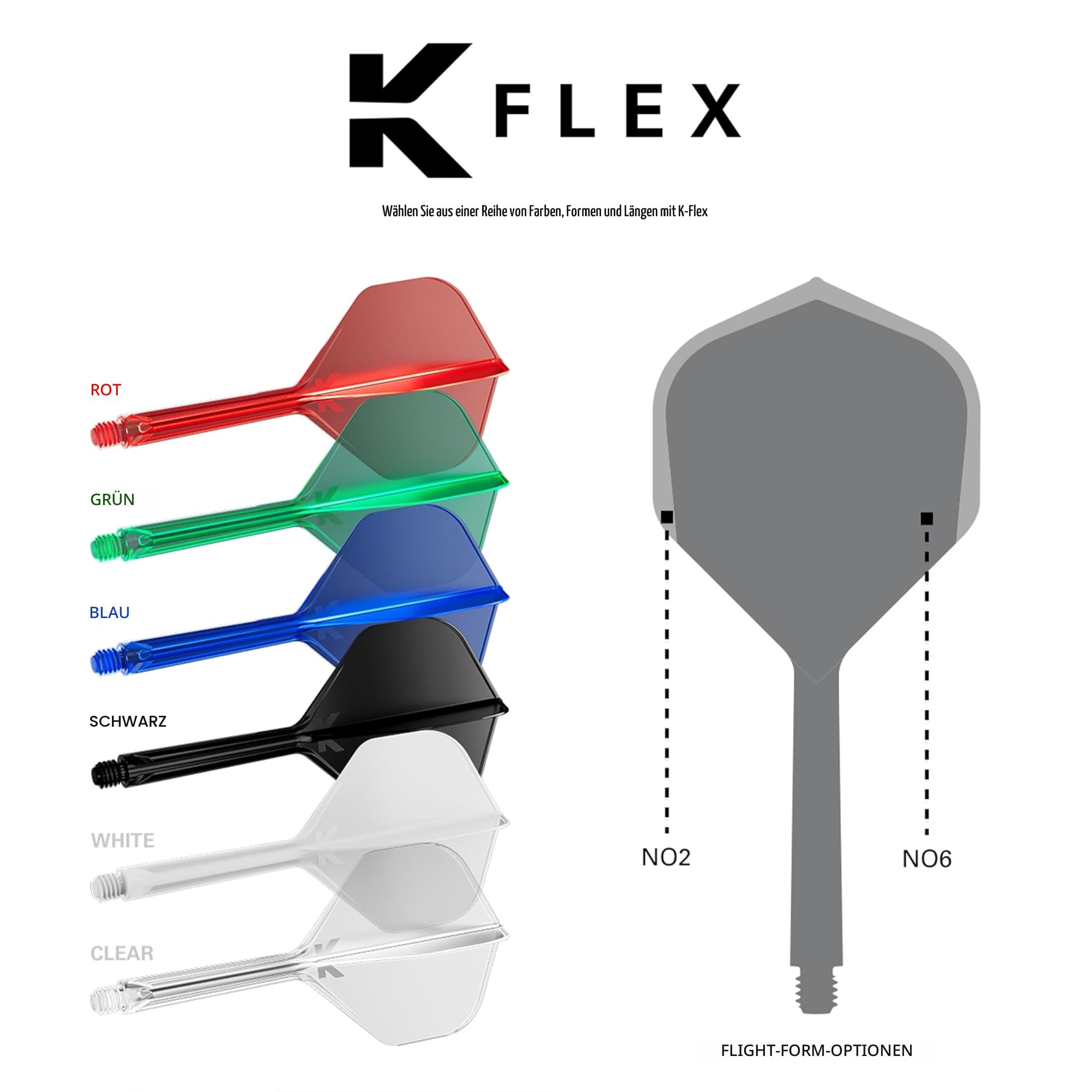 target-k-flex-flights-blau-no-6-short-19mm-3er-pack-system image 3