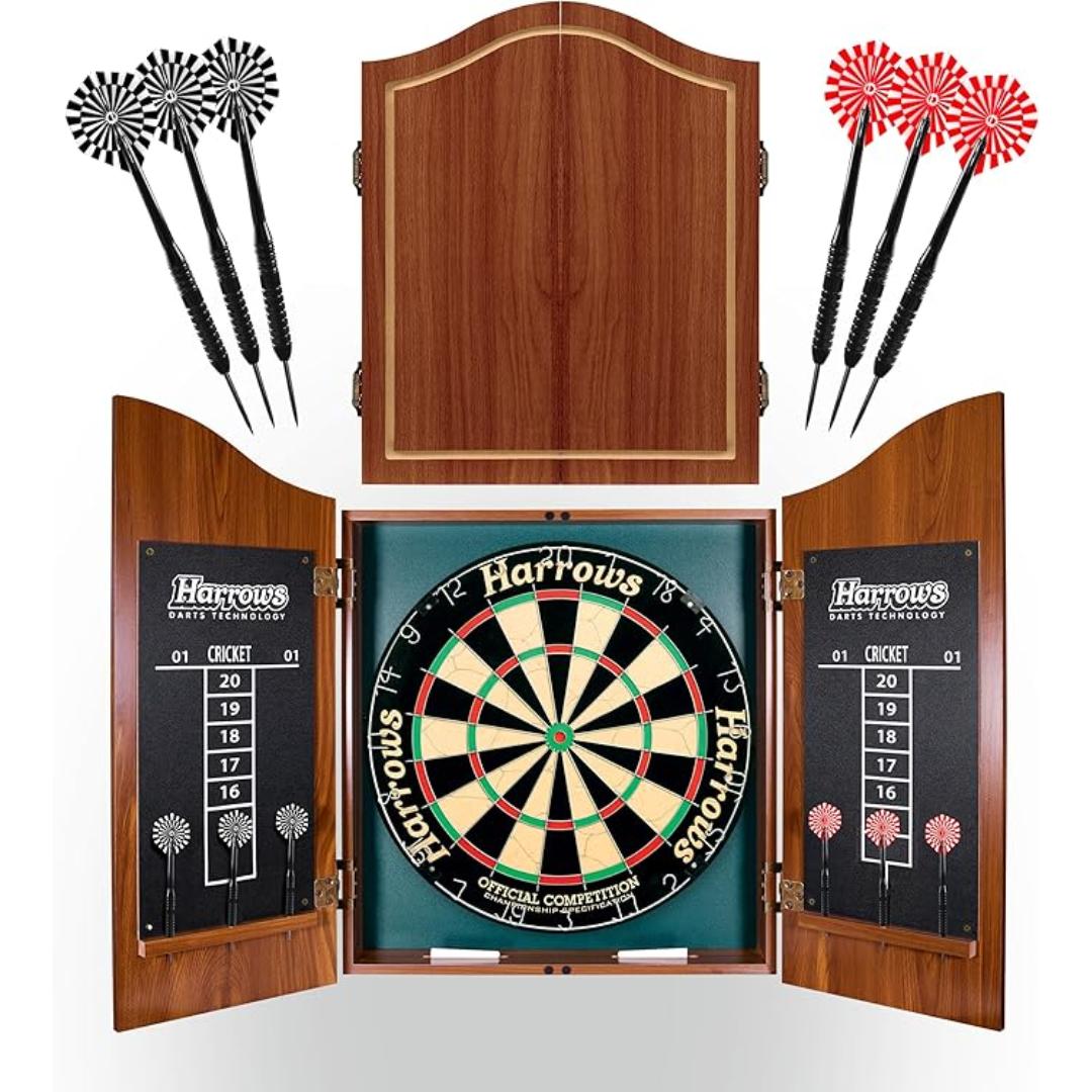 harrows-pro-s-choice-dartboard-cabinet-set-sisal image 4