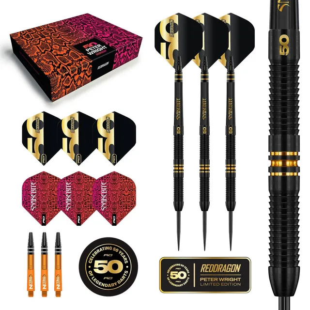 red-dragon-peter-wright-50-year-steeldarts-gold-onyx-limited image 1