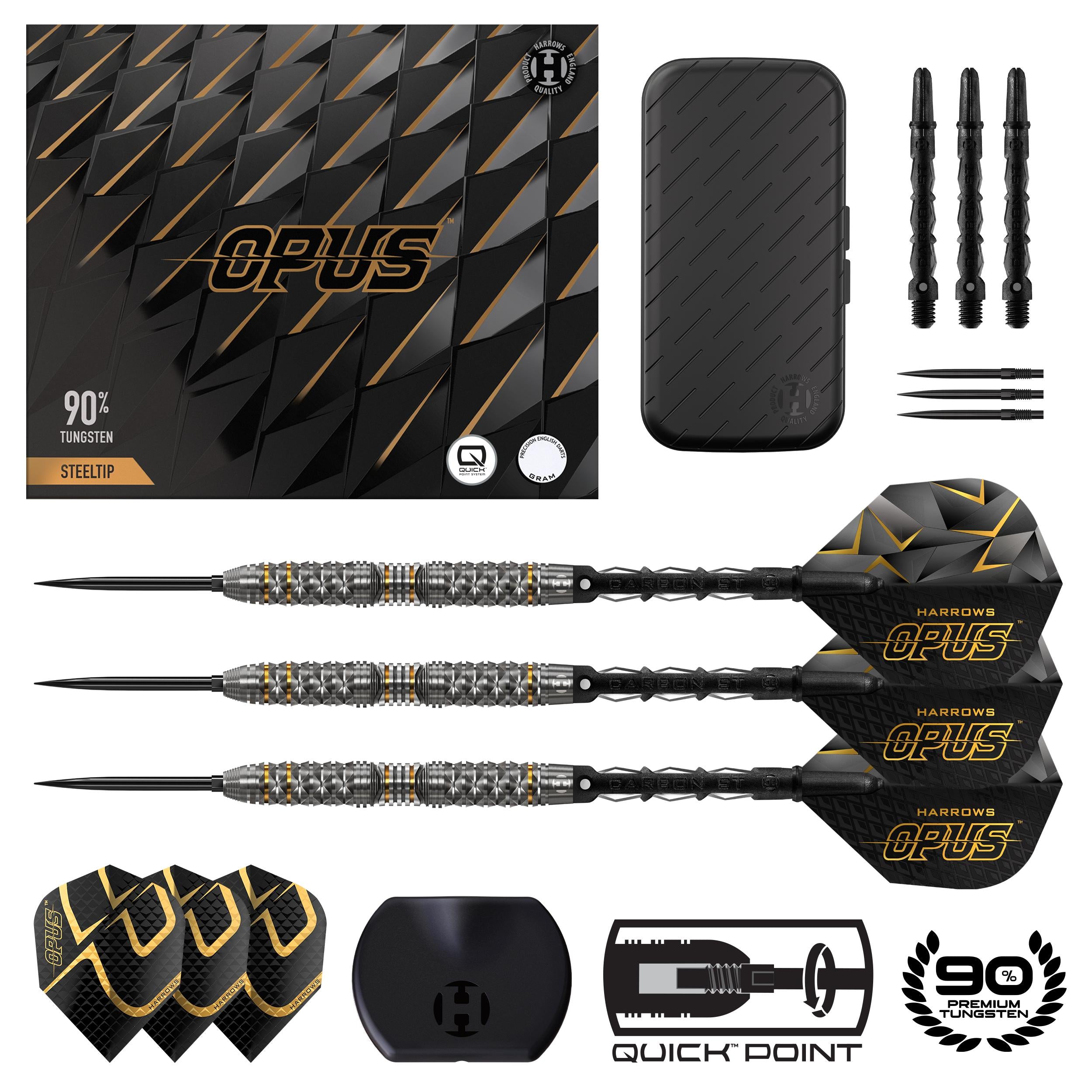 harrows-opus-90-steeldarts-24g-quick-point-tungsten image 1