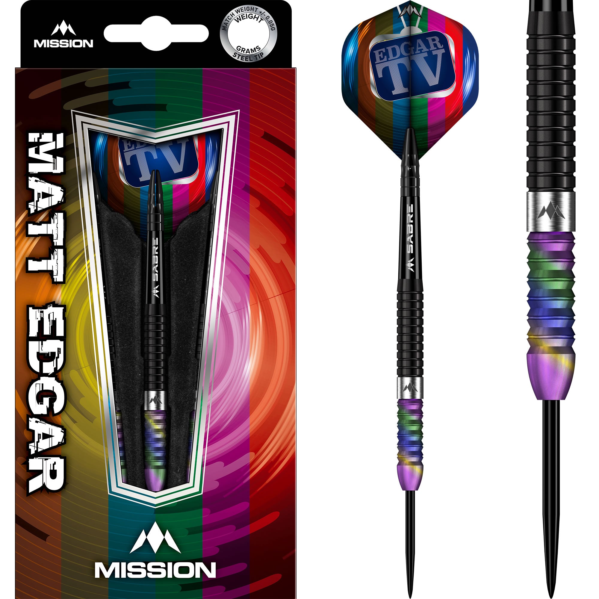 mission-matt-edgar-steeldarts-90-tungsten-23g-schwarz-koralle image 1
