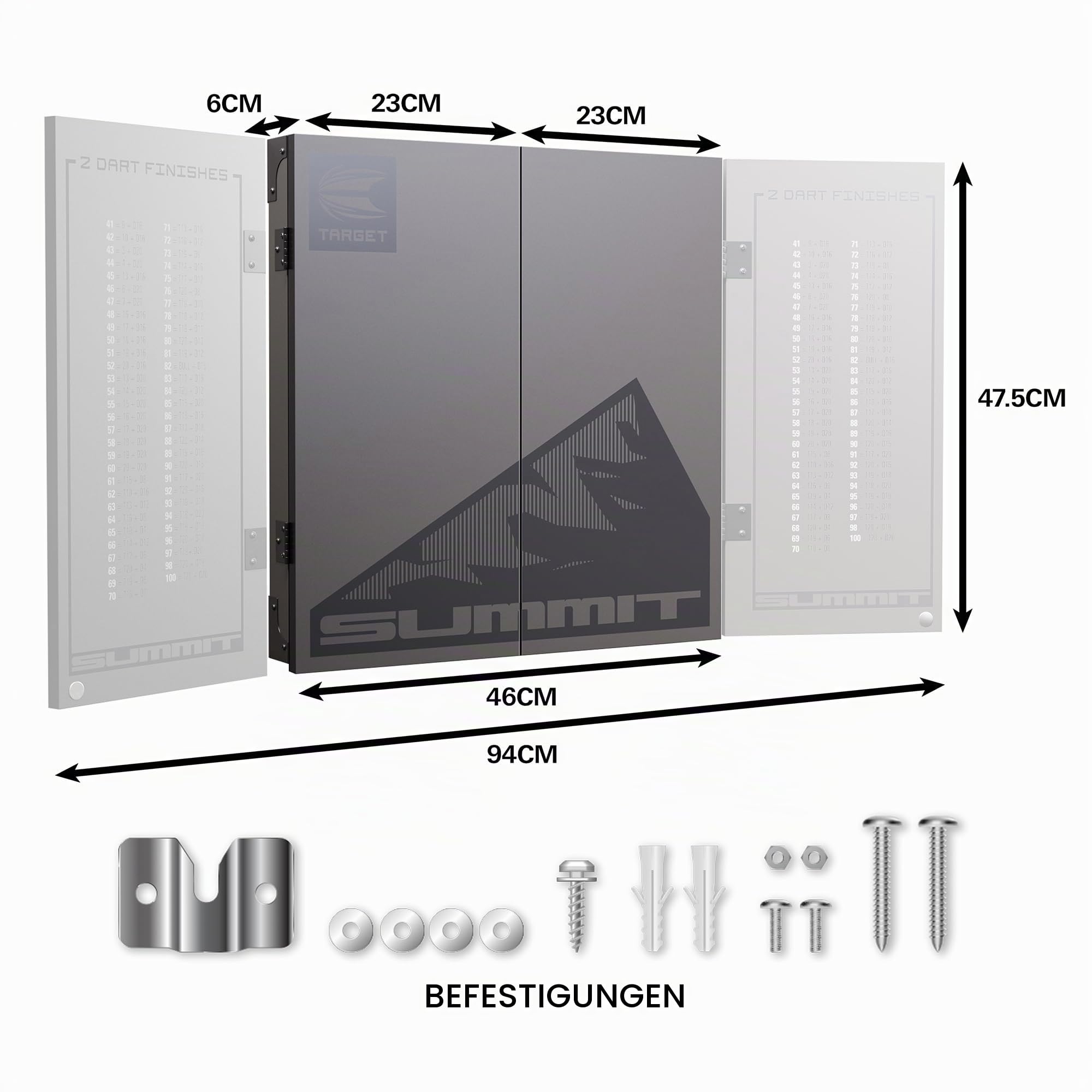 target-arc-summit-dartscheibe-schrank-set-17g-messing image 5