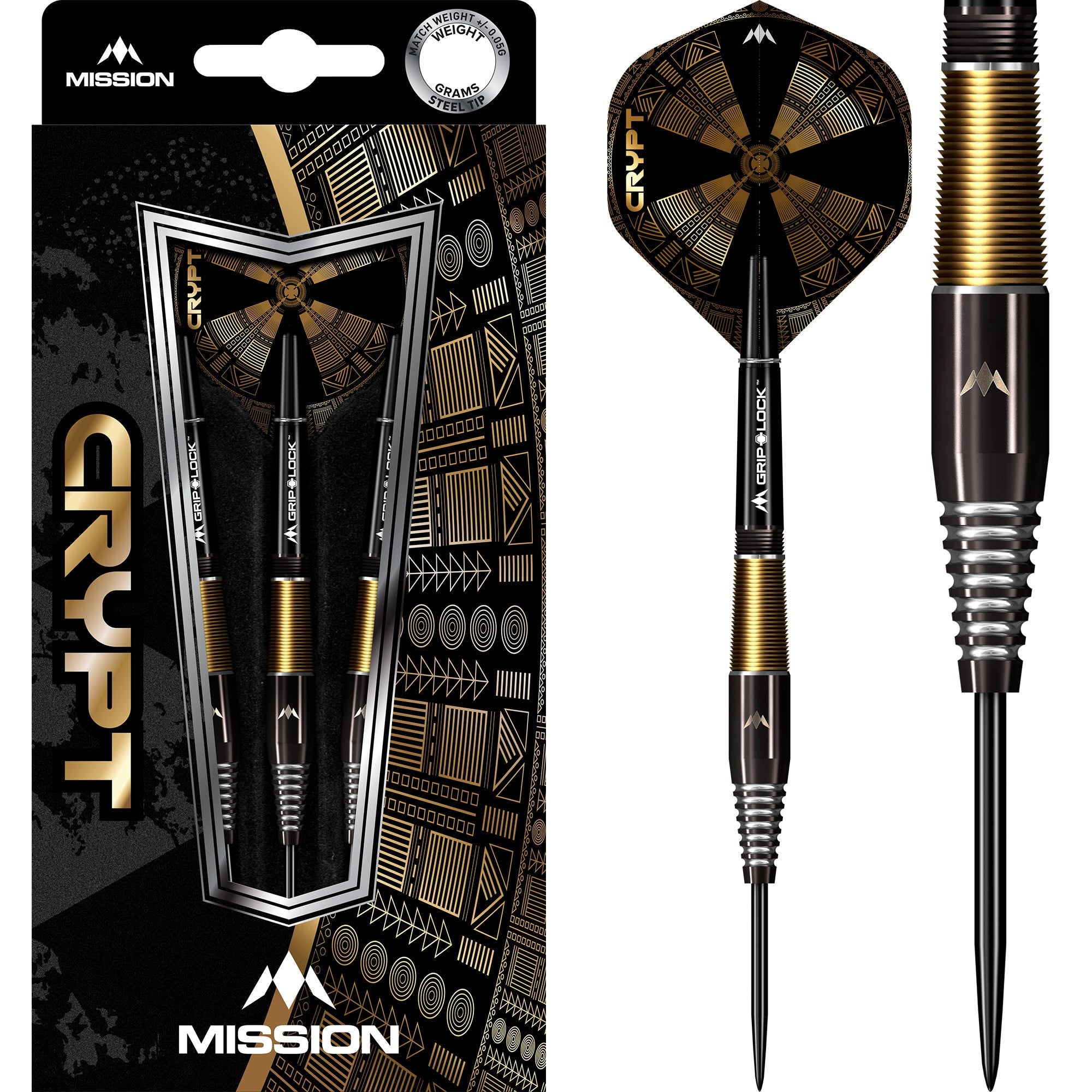 mission-crypt-m2-steeldarts-23g-schwarz-gold-90-tungsten image 1