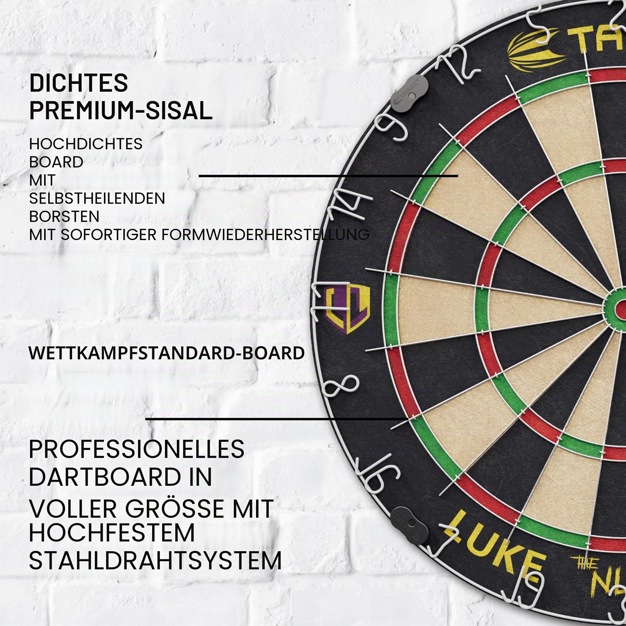 target-tor-luke-littler-dartscheiben-set-sisal-mit-6-steeldarts image 3