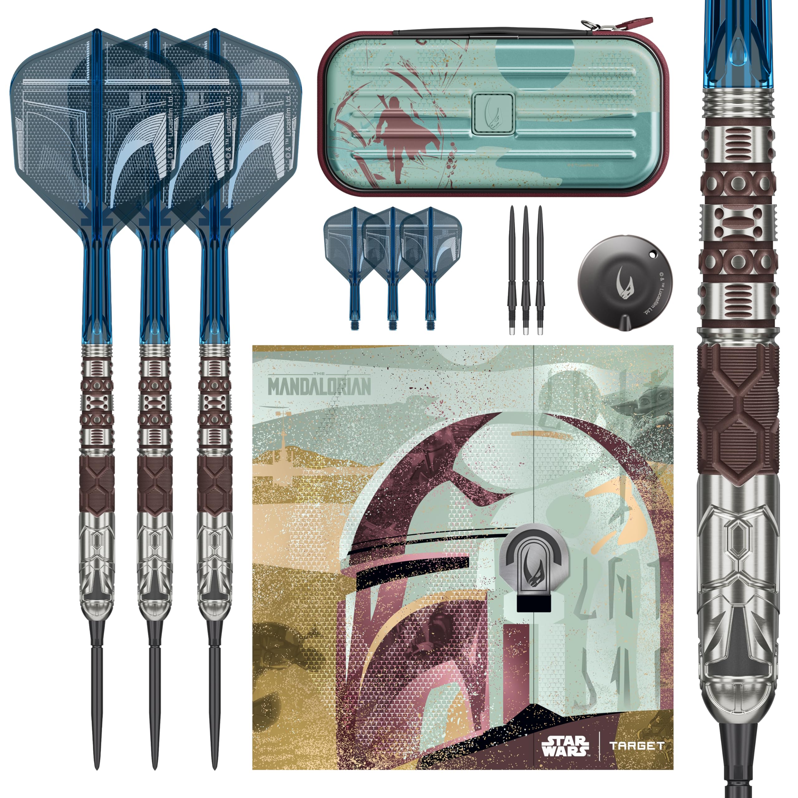 target-mandalorian-steeldarts-95-22g-set-mit-wallet-k-flex image 1