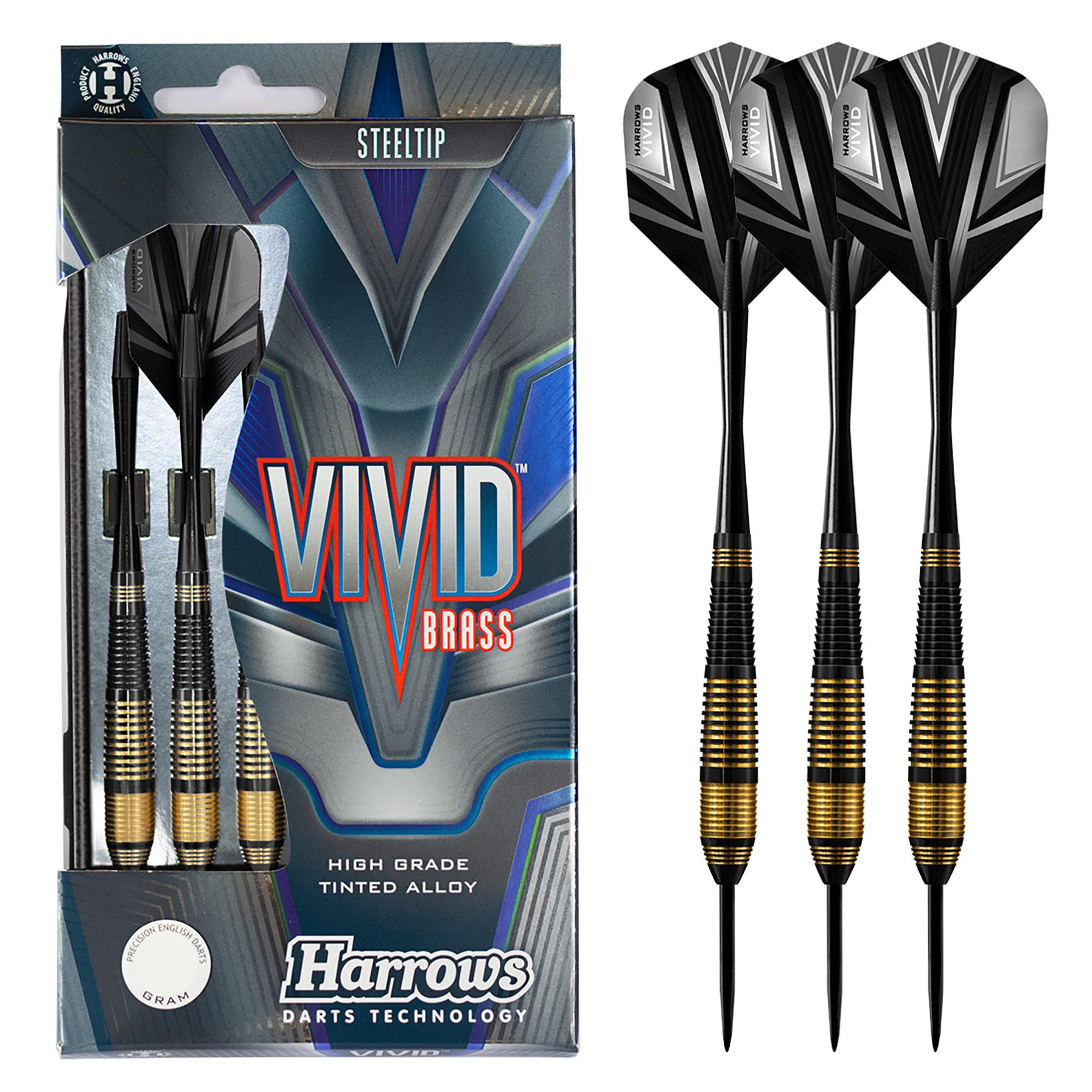harrows-vivid-brass-black-steeldarts-23gr-messing image 1