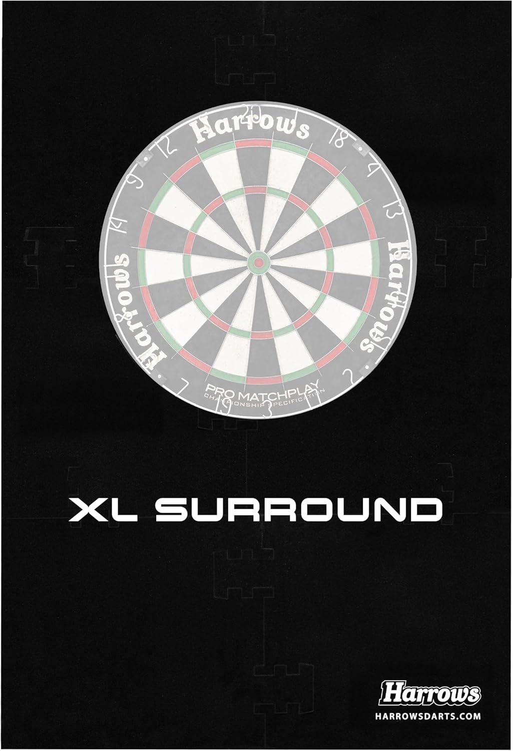 harrows-xl-dartboard-surround-wandschutz-6-teilig-schwarz image 6