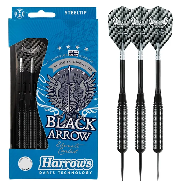 harrows-black-arrow-steeldarts-26gr-messing-schwarz image 1