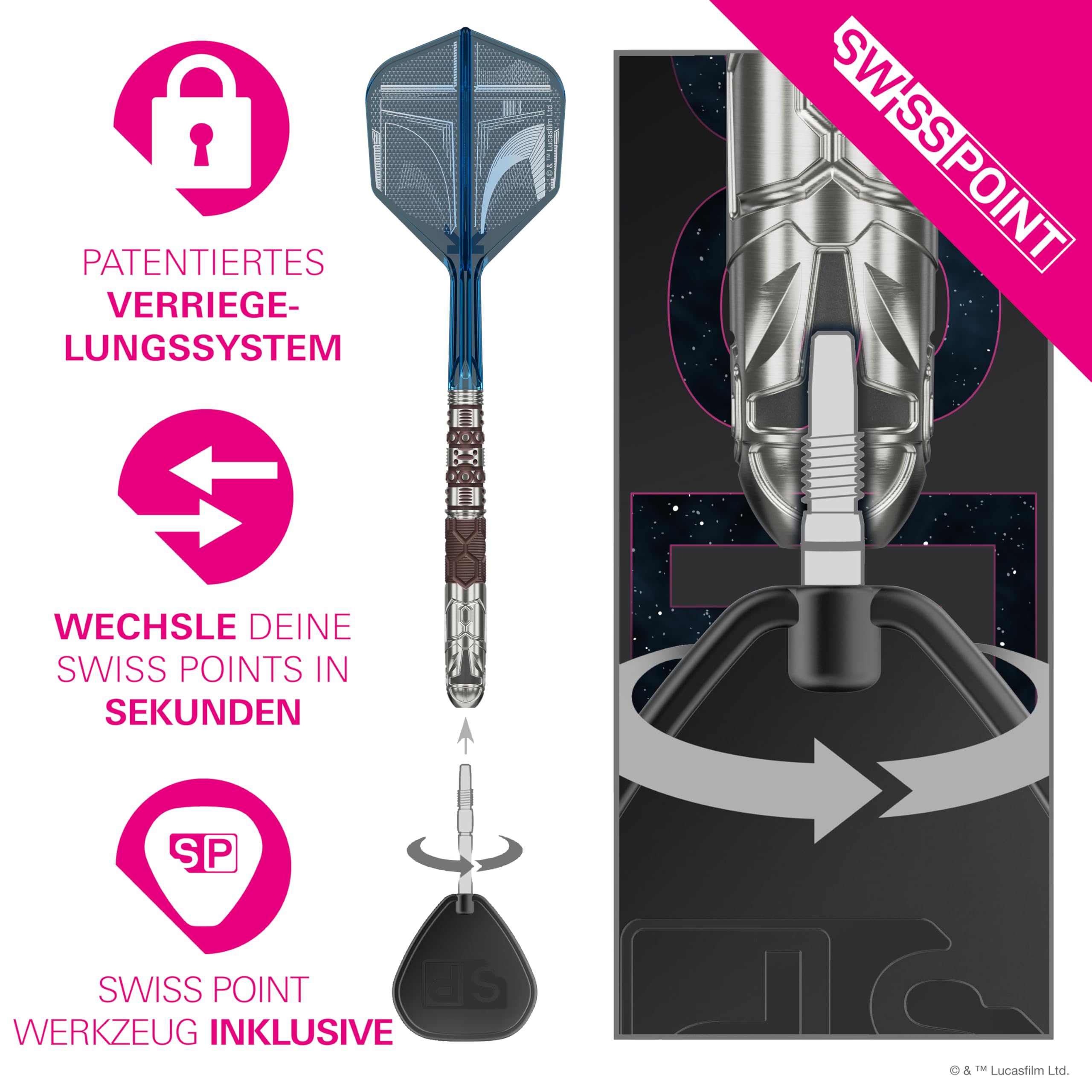 target-mandalorian-steeldarts-95-22g-set-mit-wallet-k-flex image 3