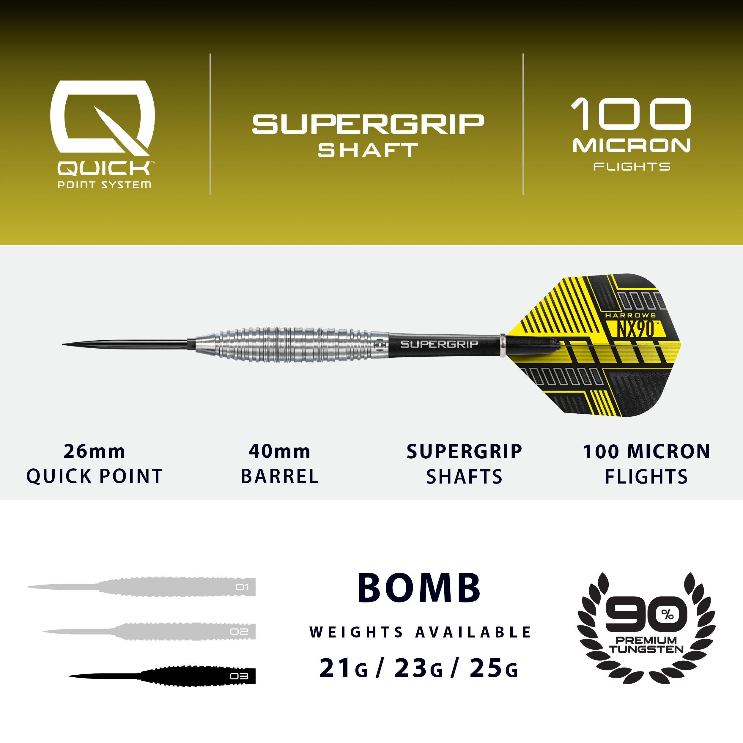 harrows-nx90-bomb-steeldarts-90-21g-23g-25g-quick-point image 4