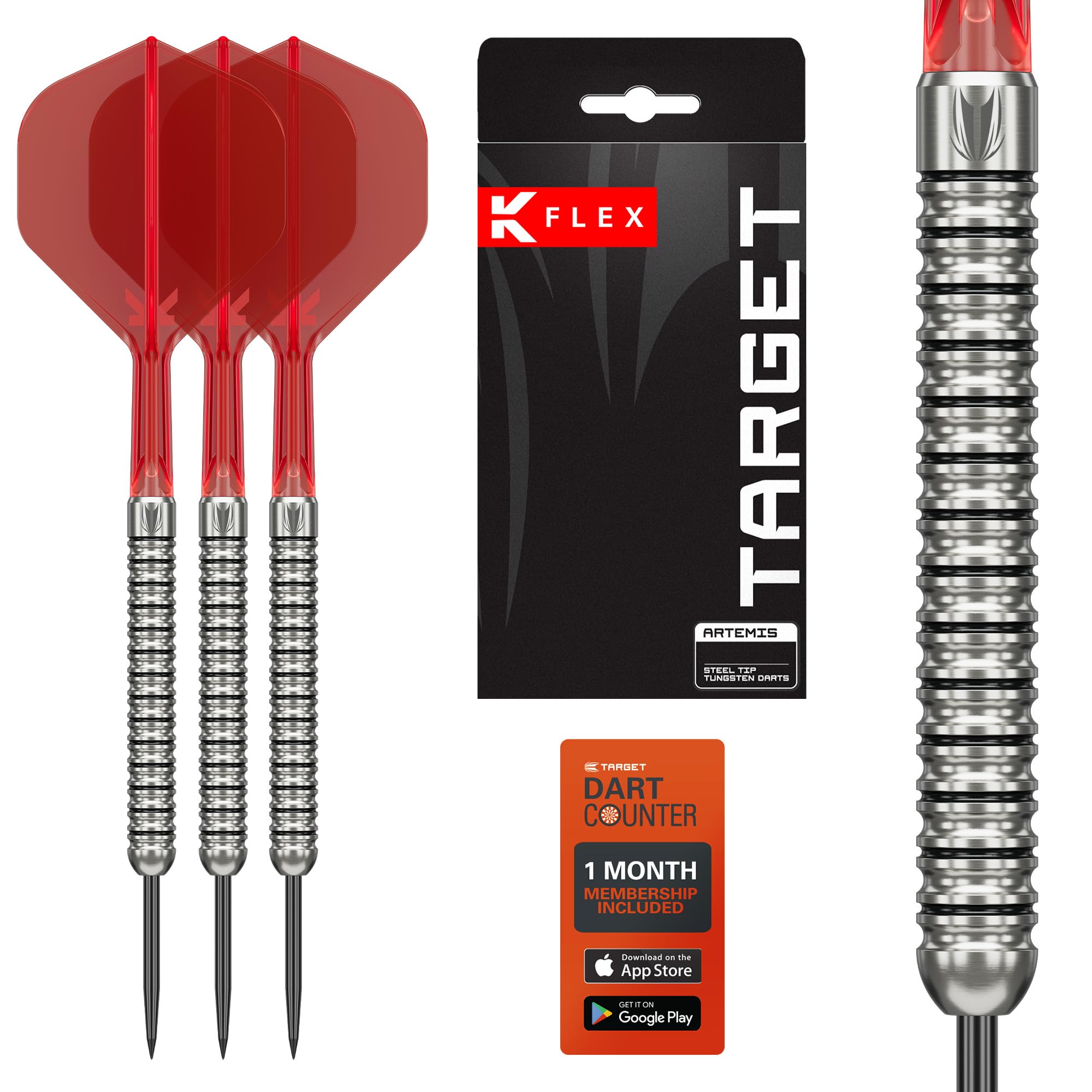 target-artemis-25g-steeldarts-set-k-flex-mit-etui image 1
