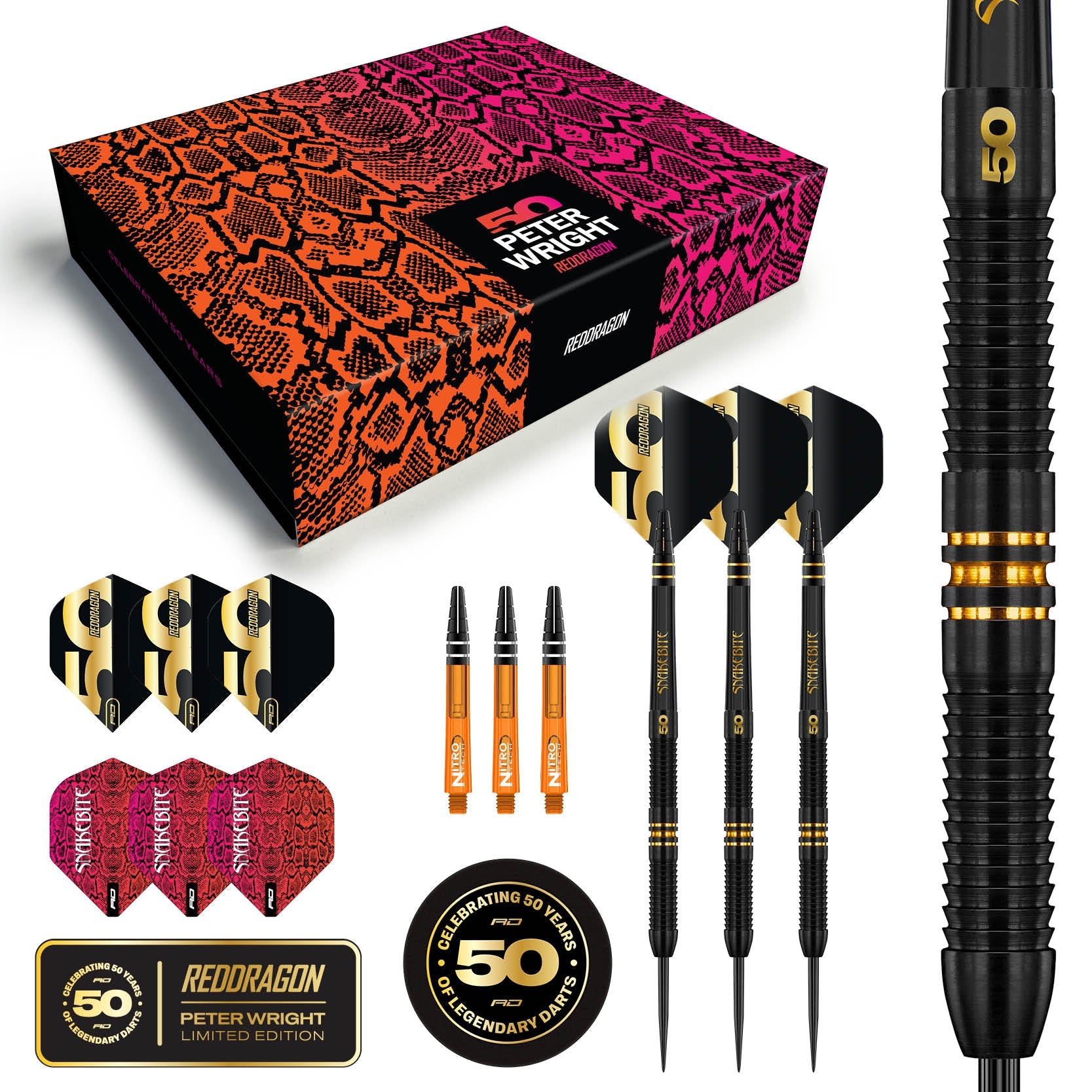 red-dragon-peter-wright-50-year-steeldarts-gold-onyx-limited image 2