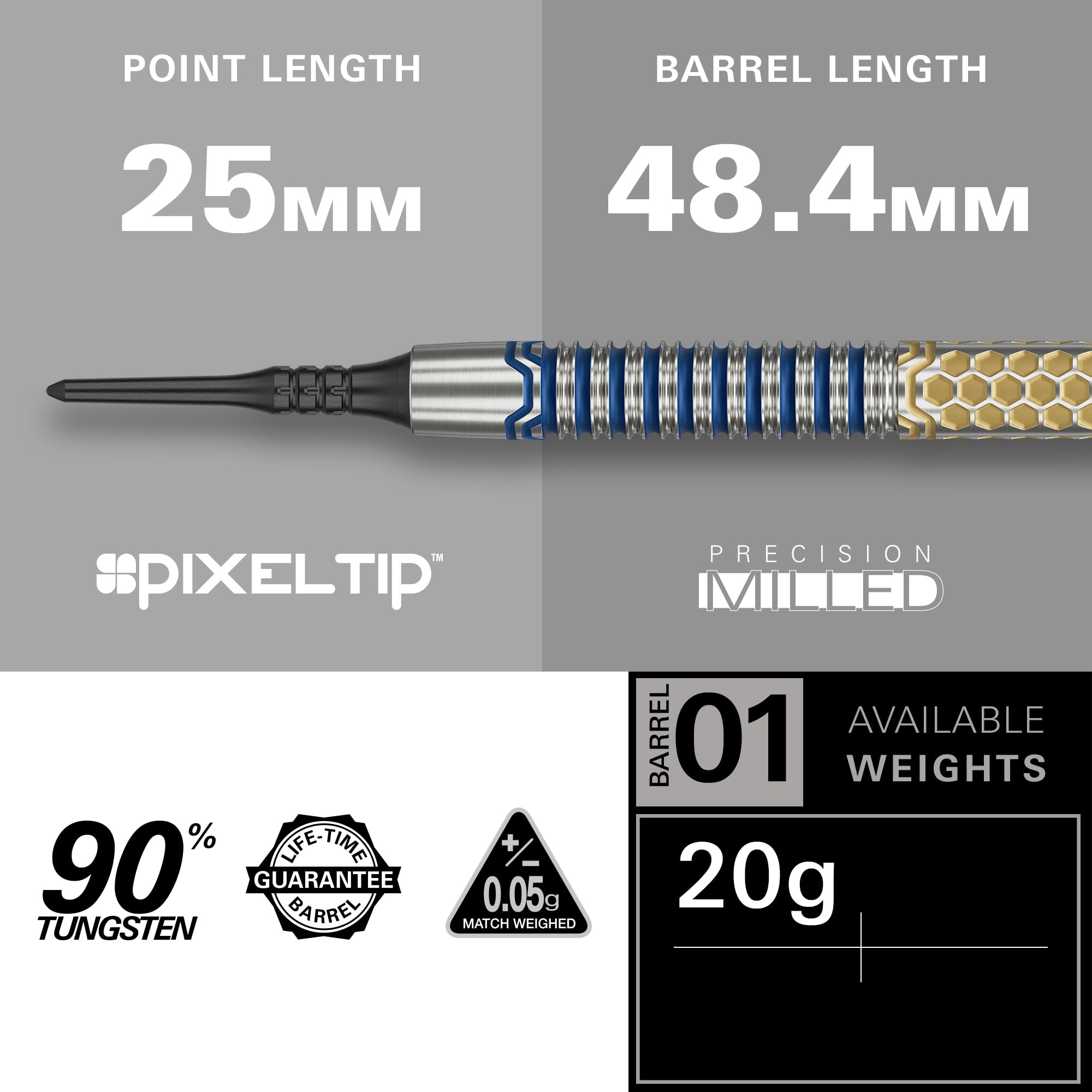 target-josh-rock-gen-1-softdarts-20g-90-tungsten-pixel image 3