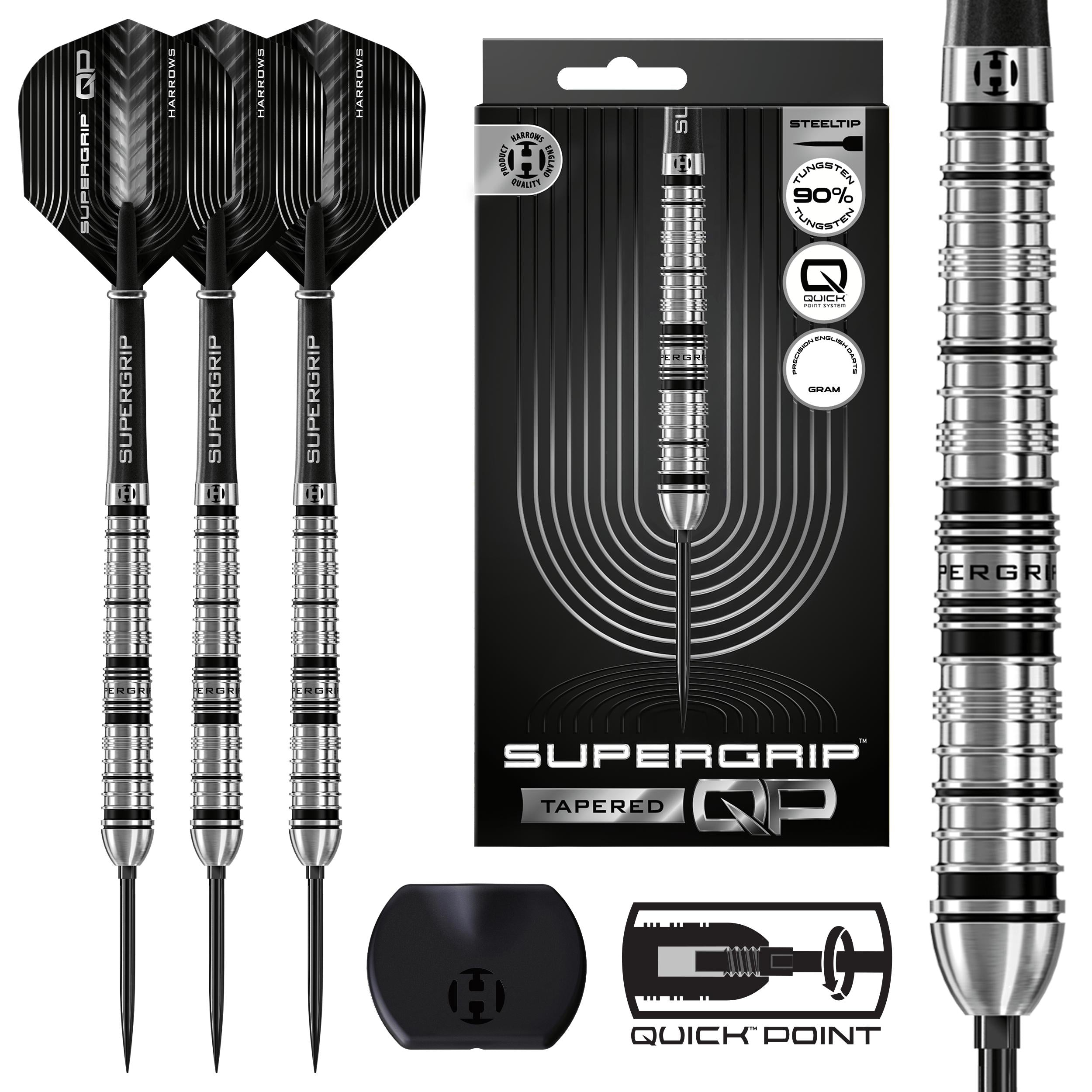harrows-supergrip-qp-tapered-steeldart-24g-90-quick-point image 1