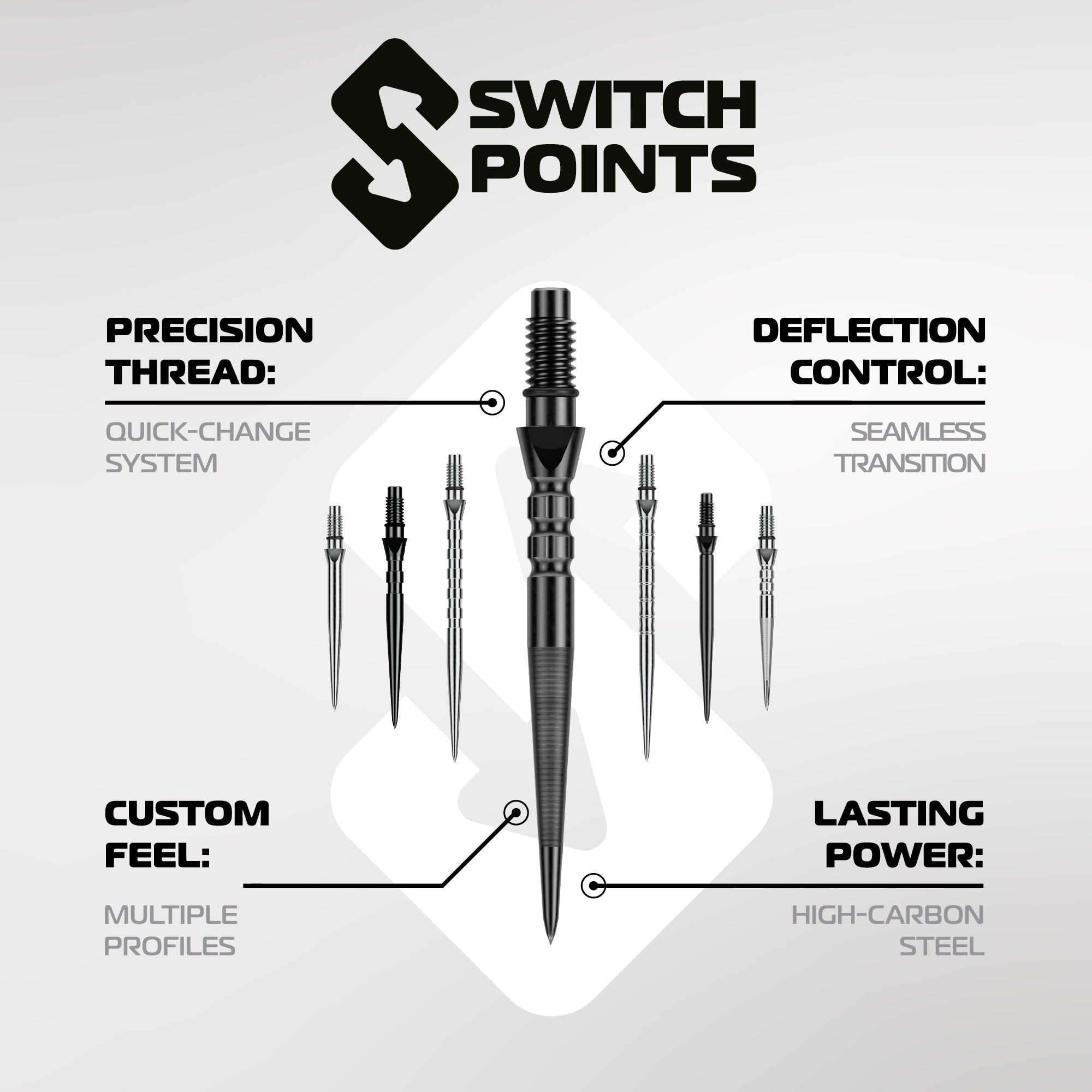 winmau-switch-point-spitzen-kette-silber-26-mm-effekt image 6