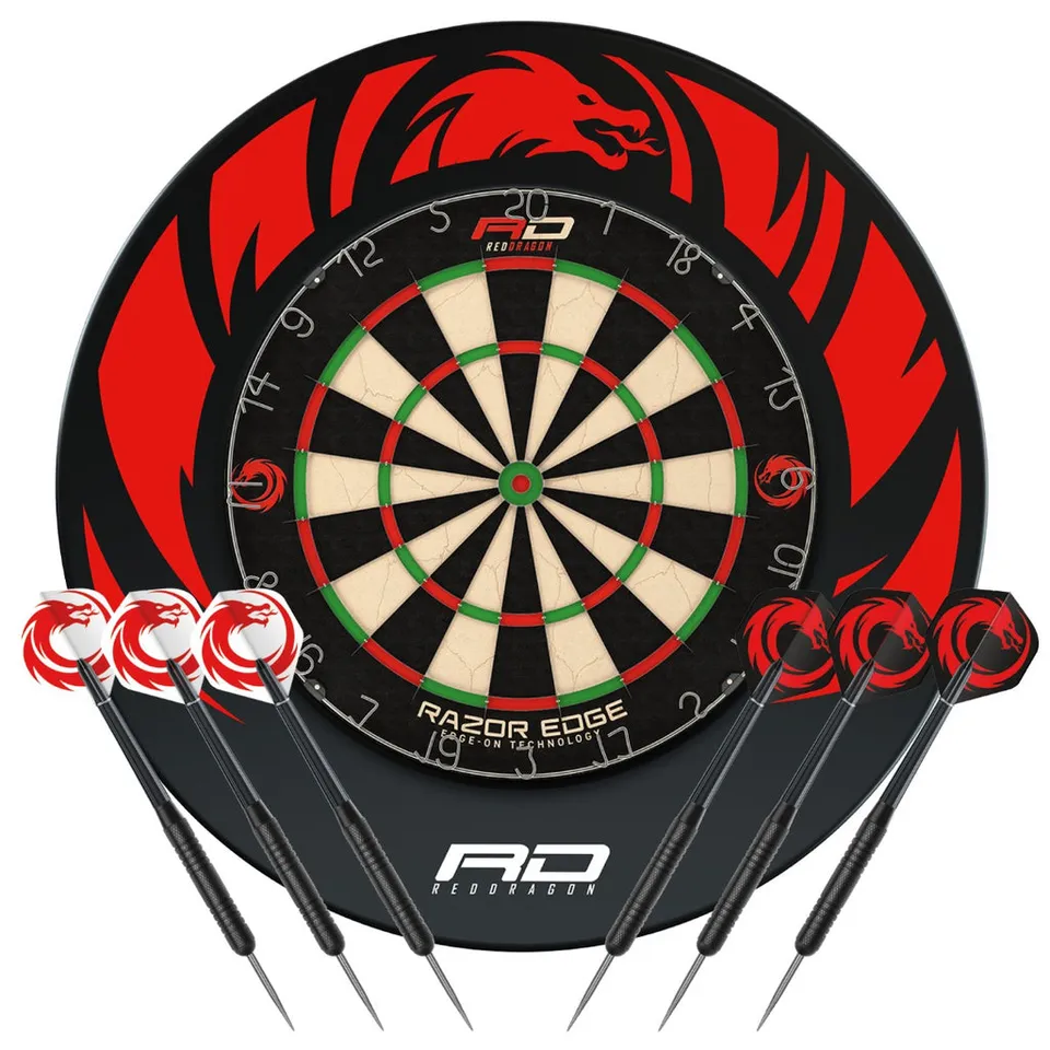 red-dragon-razor-edge-dartscheibe-set-mit-surround-und-darts image 1