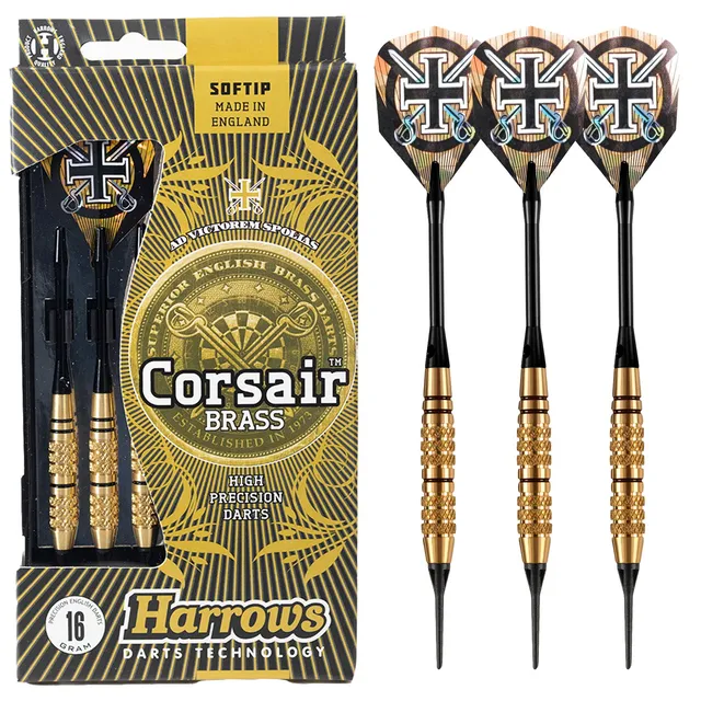harrows-corsair-black-18g-softdarts-messing-3er-set image 1
