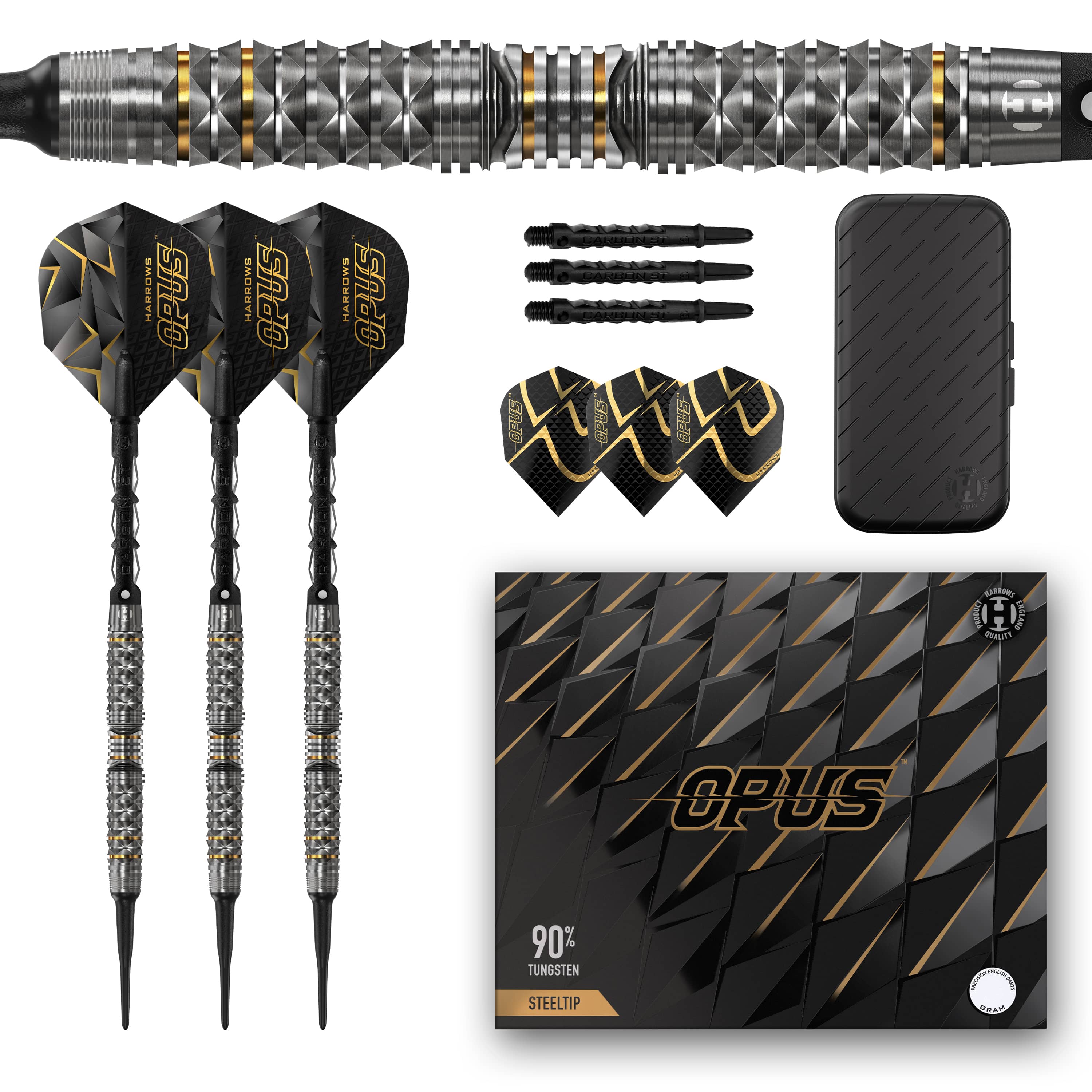 harrows-opus-90-softdarts-18g-titan-gun-metal-gold image 1