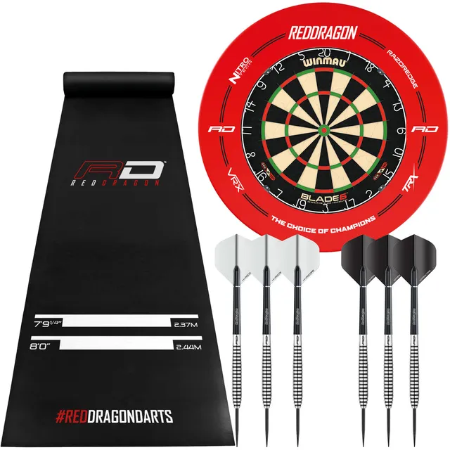 red-dragon-hardcore-deluxe-surround-set-dartboard-matte-darts-komplett image 1
