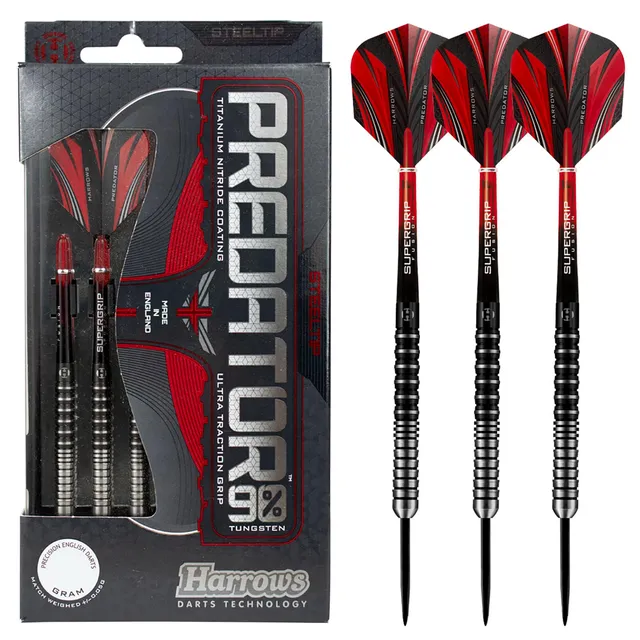 harrows-predator-90-steeldarts-23gr-schwarzes-tungsten image 1