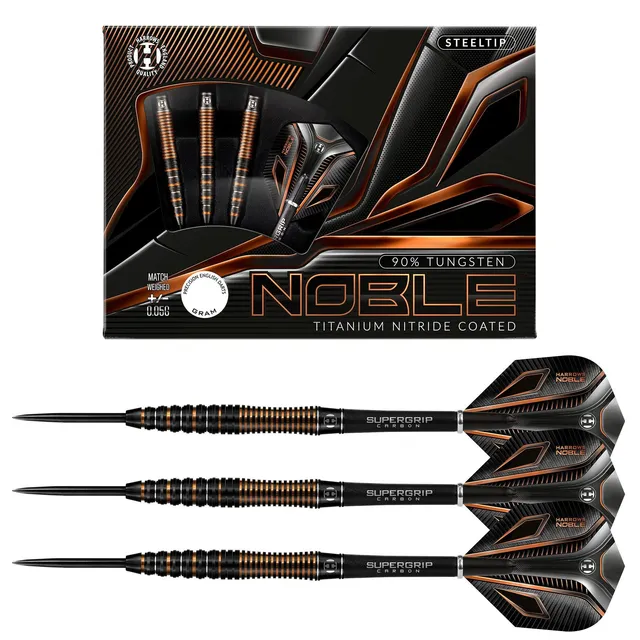 harrows-noble-90-steeldarts-wolfram-23g-schwarz-gold image 1
