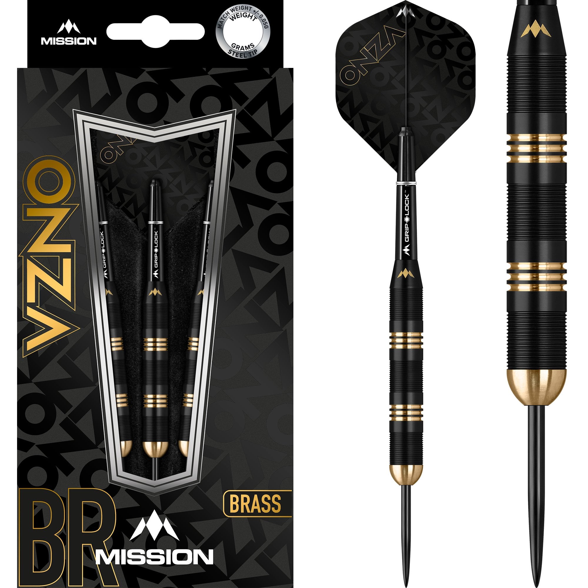 mission-onza-m1-steeldarts-24g-messing-schwarz-gold image 1