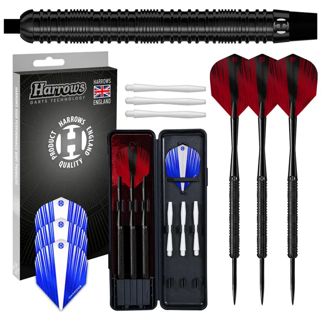 harrows-caliber-black-90-steeldart-25g-set-koffer image 1