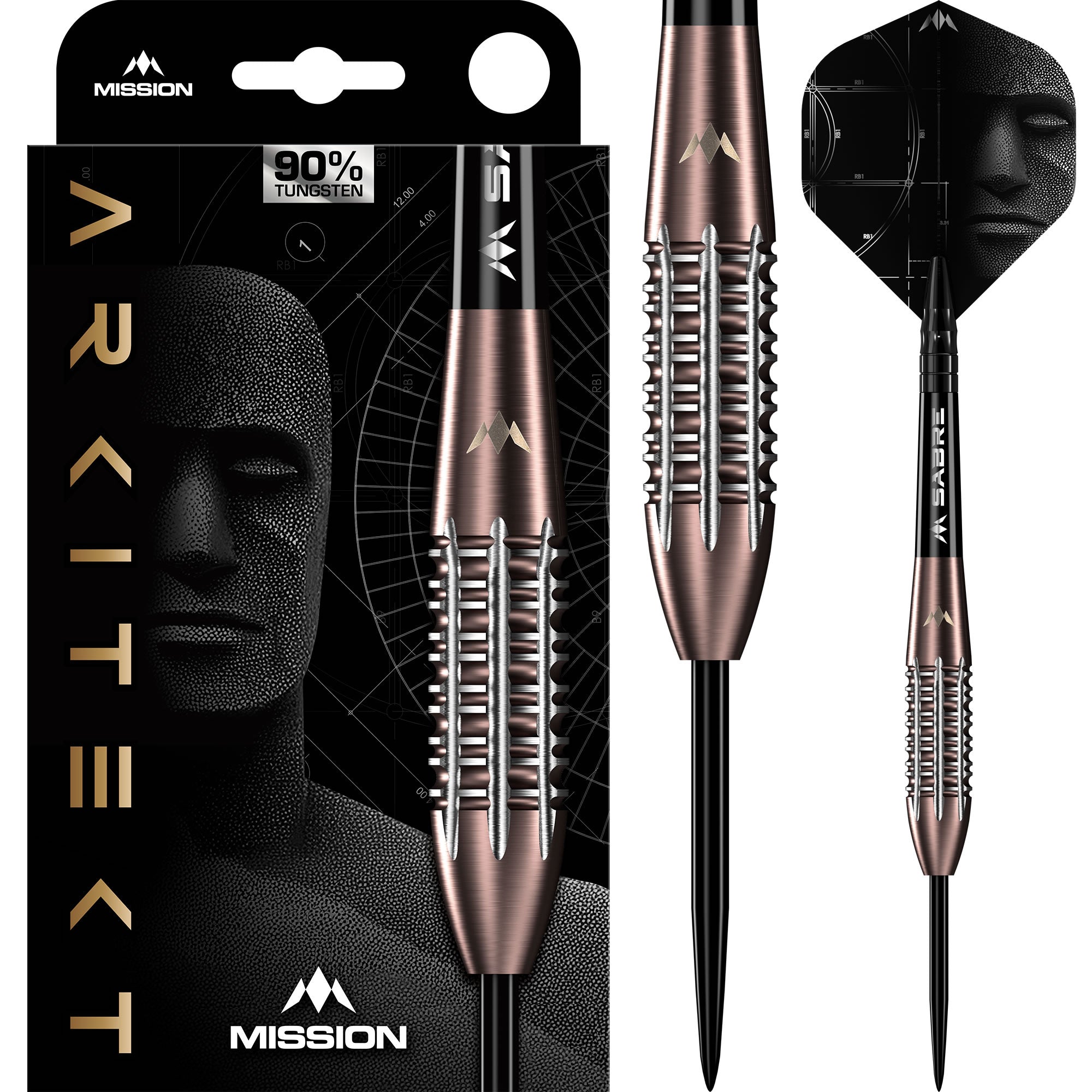 mission-arkitekt-steeldarts-90-tungsten-bronze-23-5g image 1