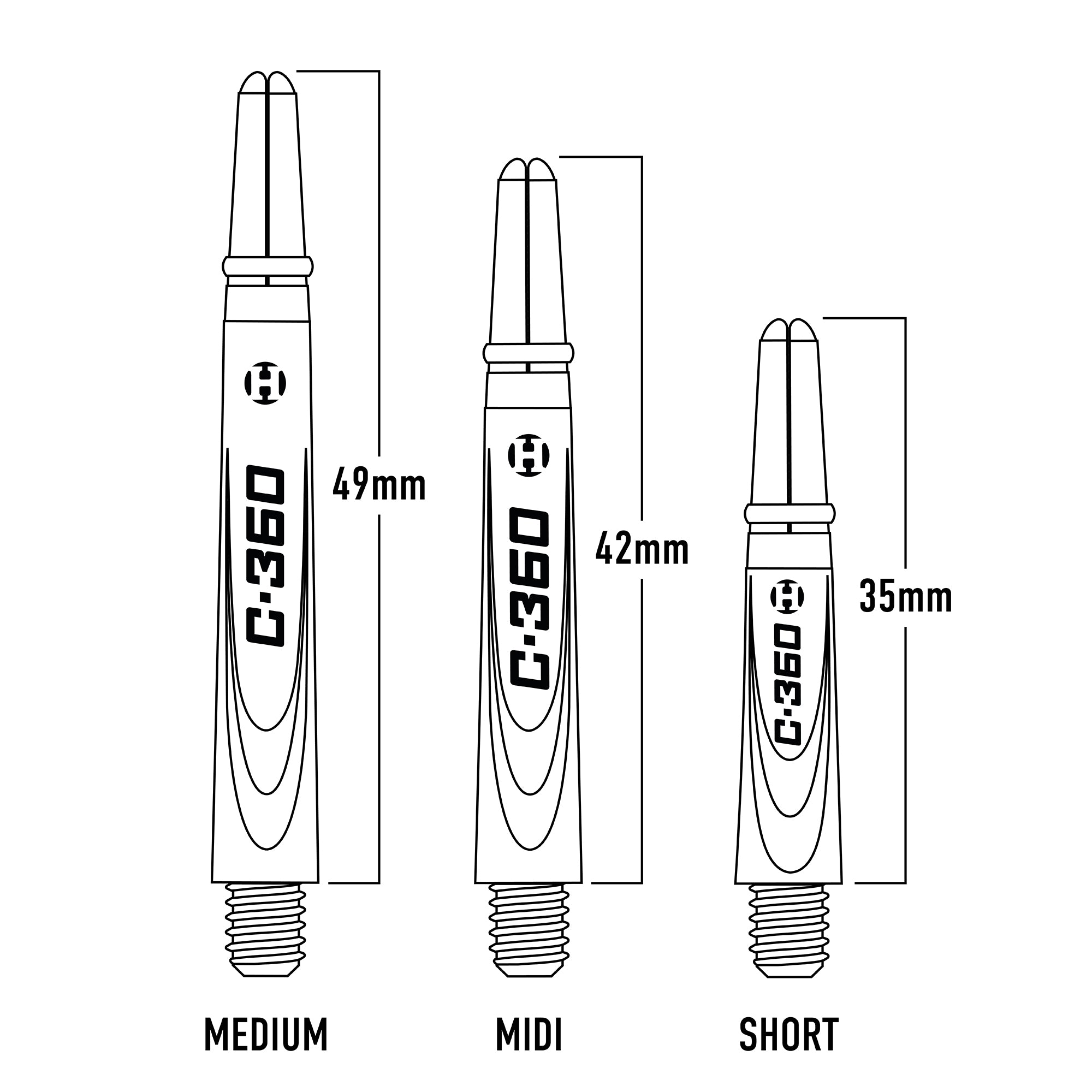 harrows-carbon-360-shafts-schwarz-medium-3er-set image 7