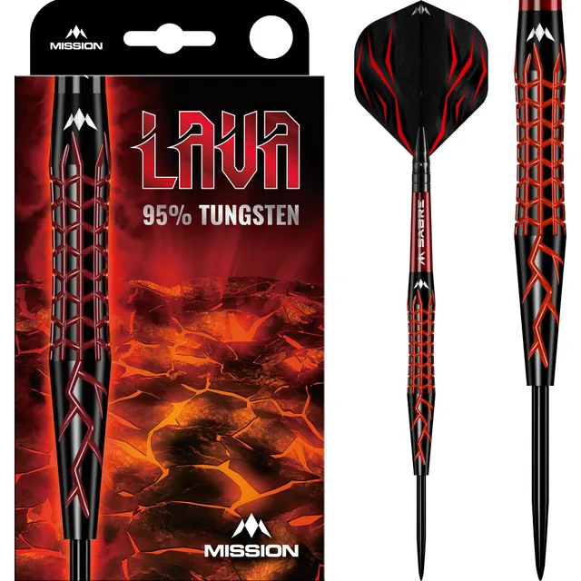 mission-lava-22g-steeldart-95-tungsten-schwarz-rot image 1