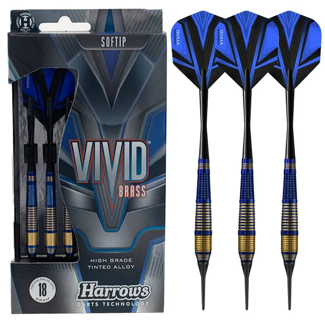 harrows-vivid-softdarts-18g-blau-messing-einsteiger image 1