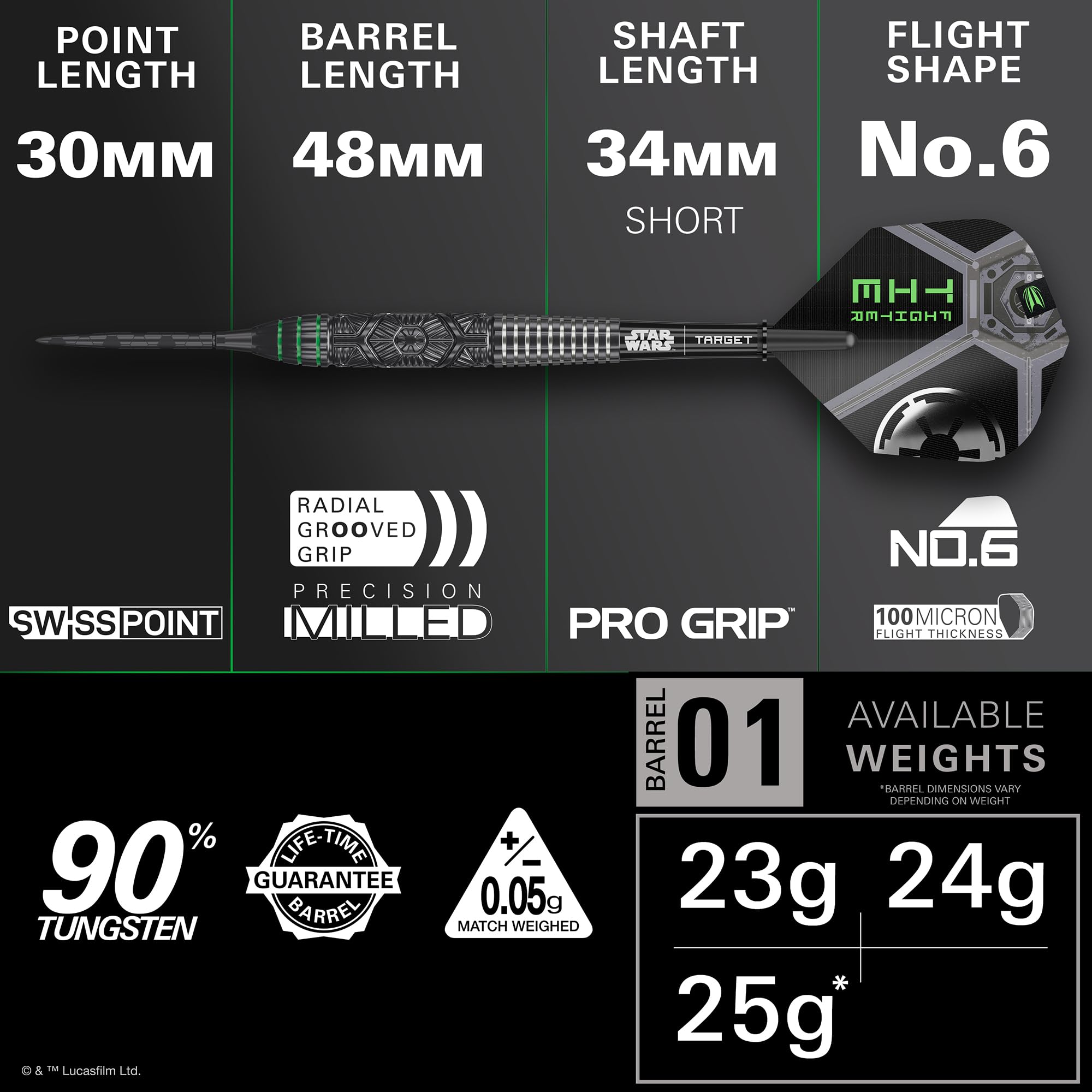 target-tie-fighter-steeldarts-23g-90-tungsten image 2