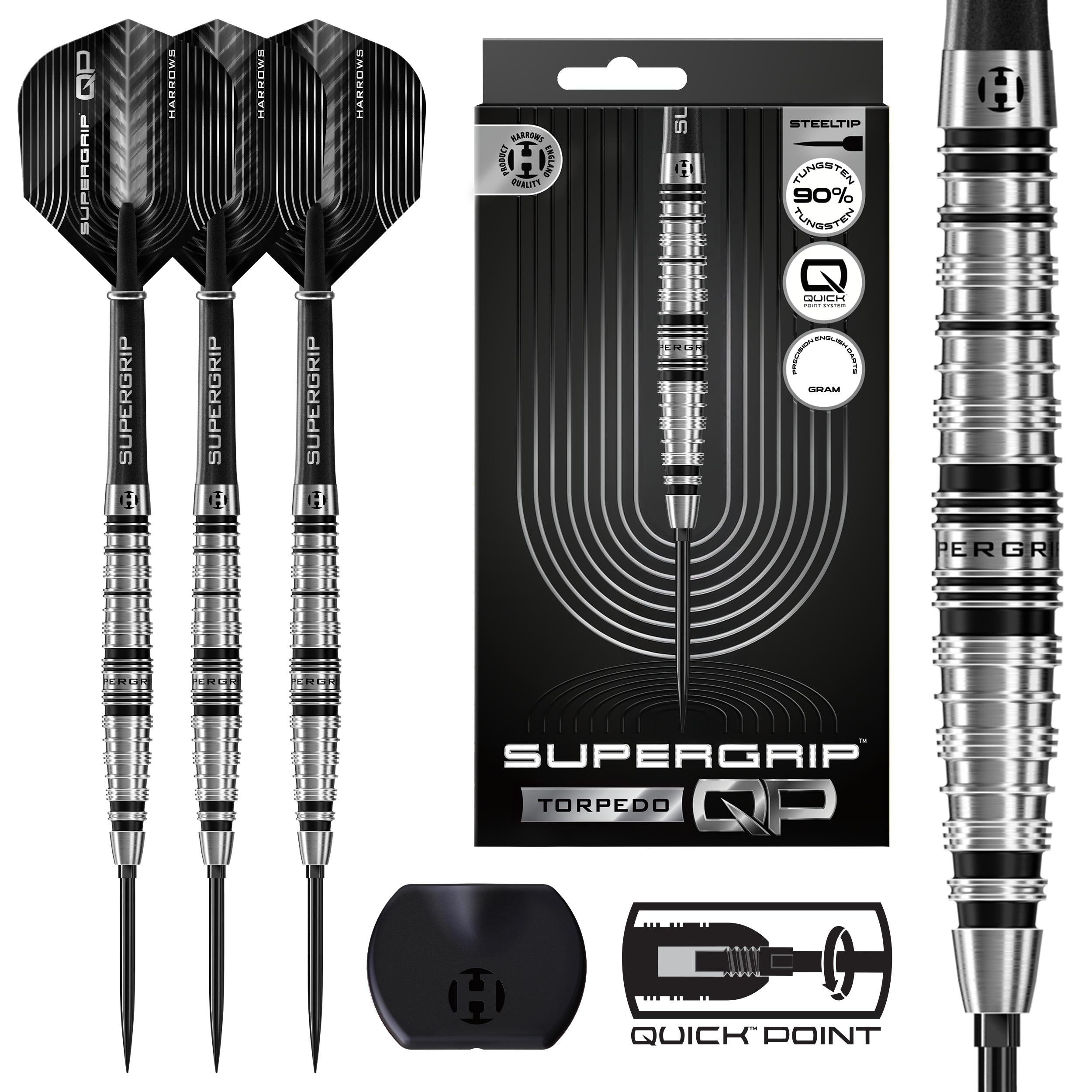 harrows-supergrip-qp-torpedo-steeldarts-23g-90-tungsten image 1