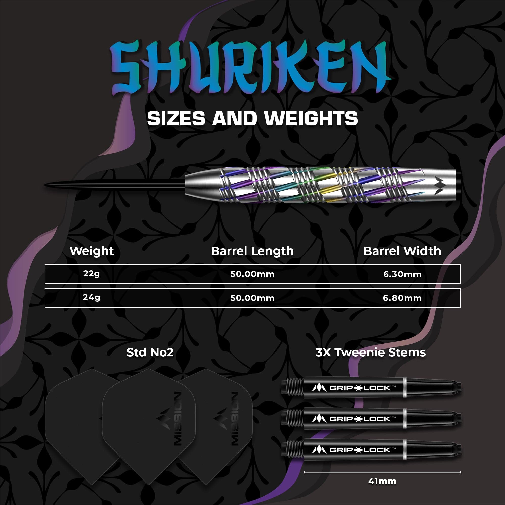 mission-shuriken-steeldarts-90-tungsten-22g-24g-coral image 5