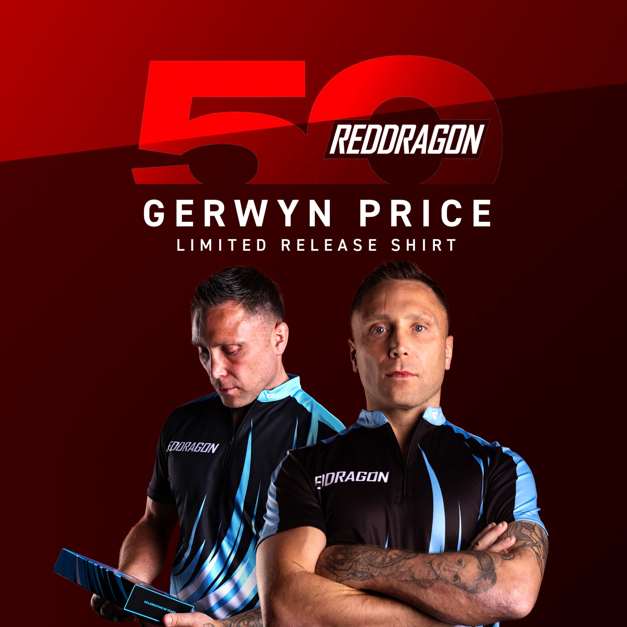 red-dragon-gerwyn-price-tour-polo-limited-edition-schwarz-l image 3