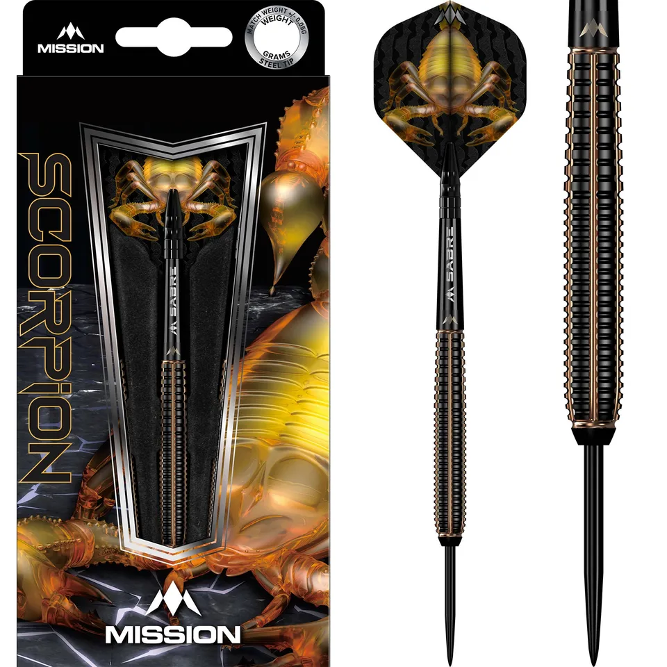 mission-scorpion-22g-steeldarts-90-tungsten-schwarz-gold image 1