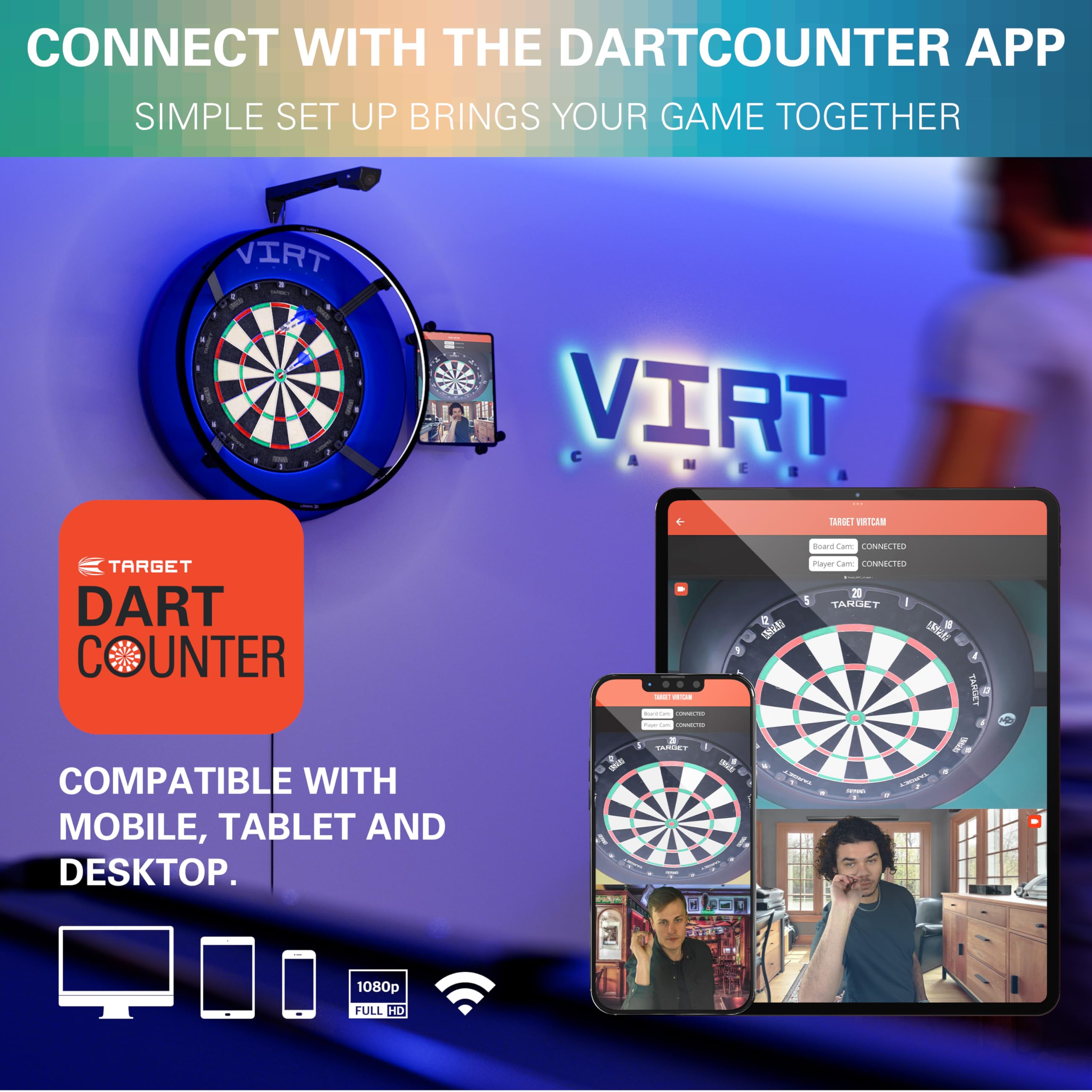target-corona-vision-virt-dartboard-kamera-hd-dual image 3