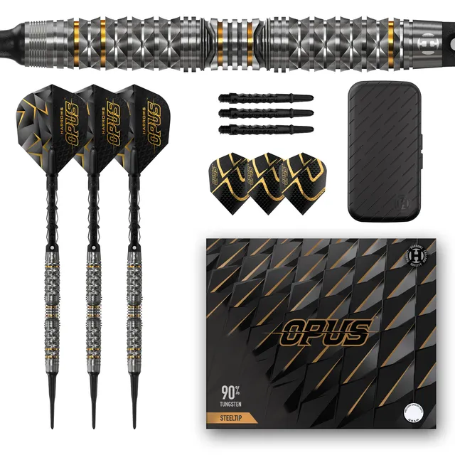 harrows-opus-90-softdarts-18g-titan-gun-metal-gold image 1