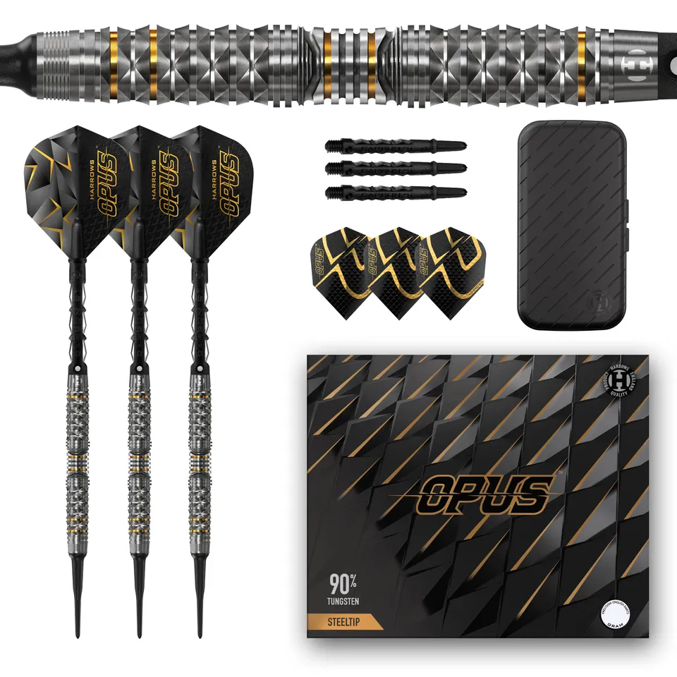 harrows-opus-90-softdarts-18g-titan-gun-metal-gold image 1