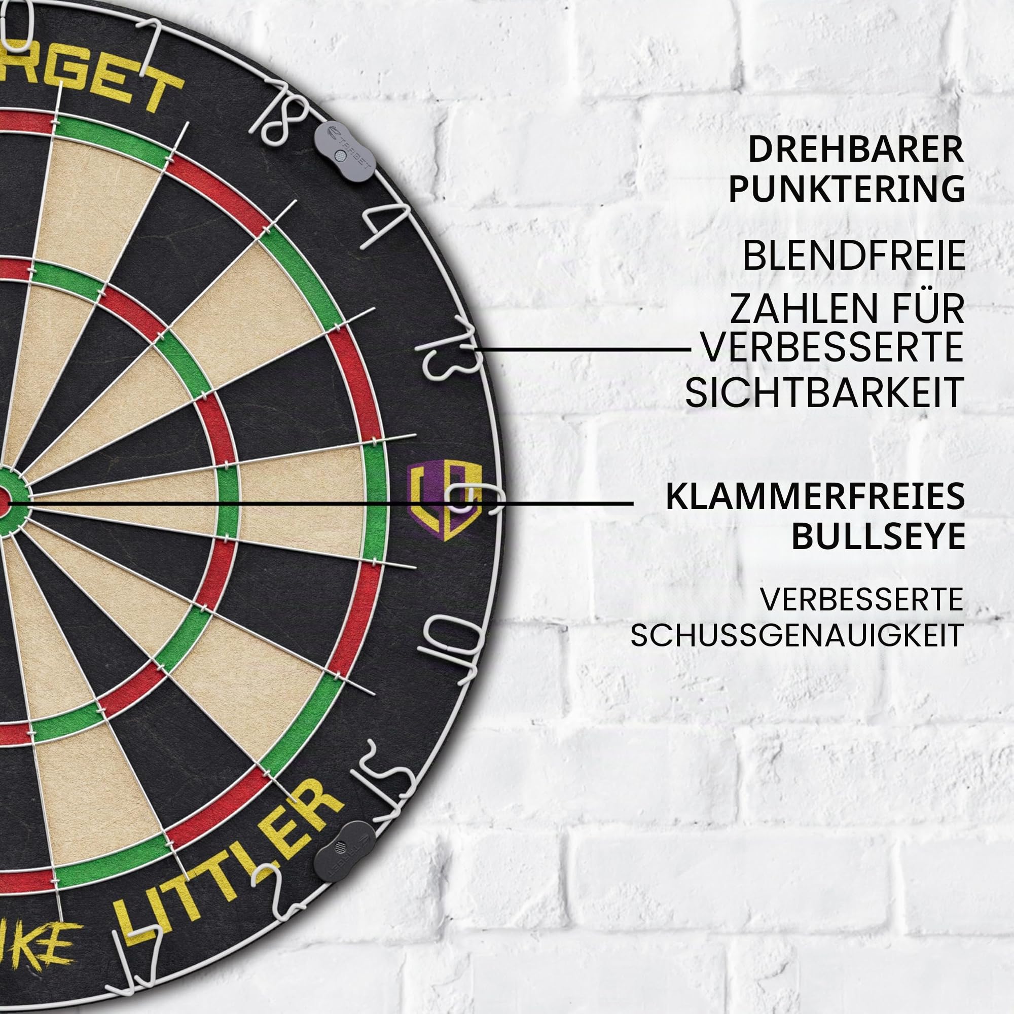 target-tor-luke-littler-dartscheiben-set-sisal-mit-6-steeldarts image 4